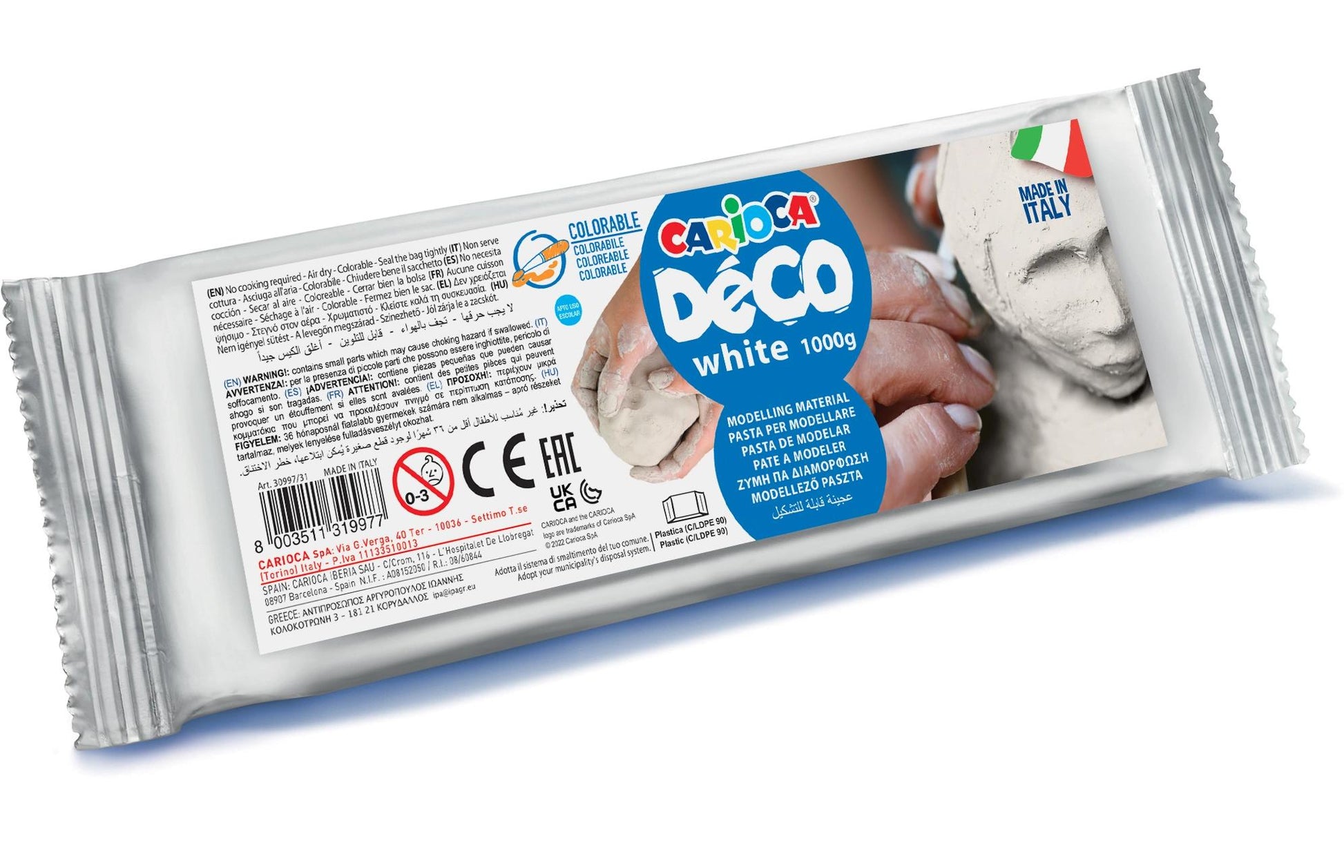Carioca Modelliermasse, Weiss, 1 kg, 12 Stk.
