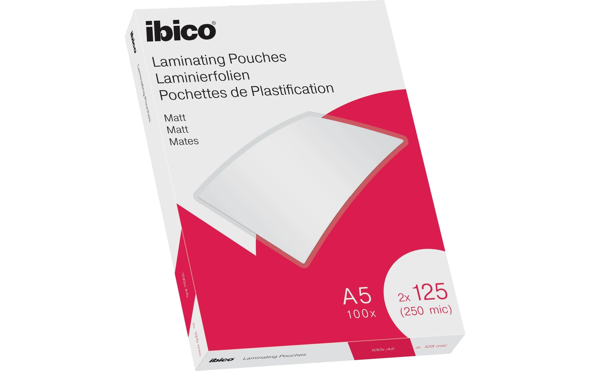 Ibico Laminierfolien A5 matt – 125 µm, 154 × 216 mm, 100 Stk.
