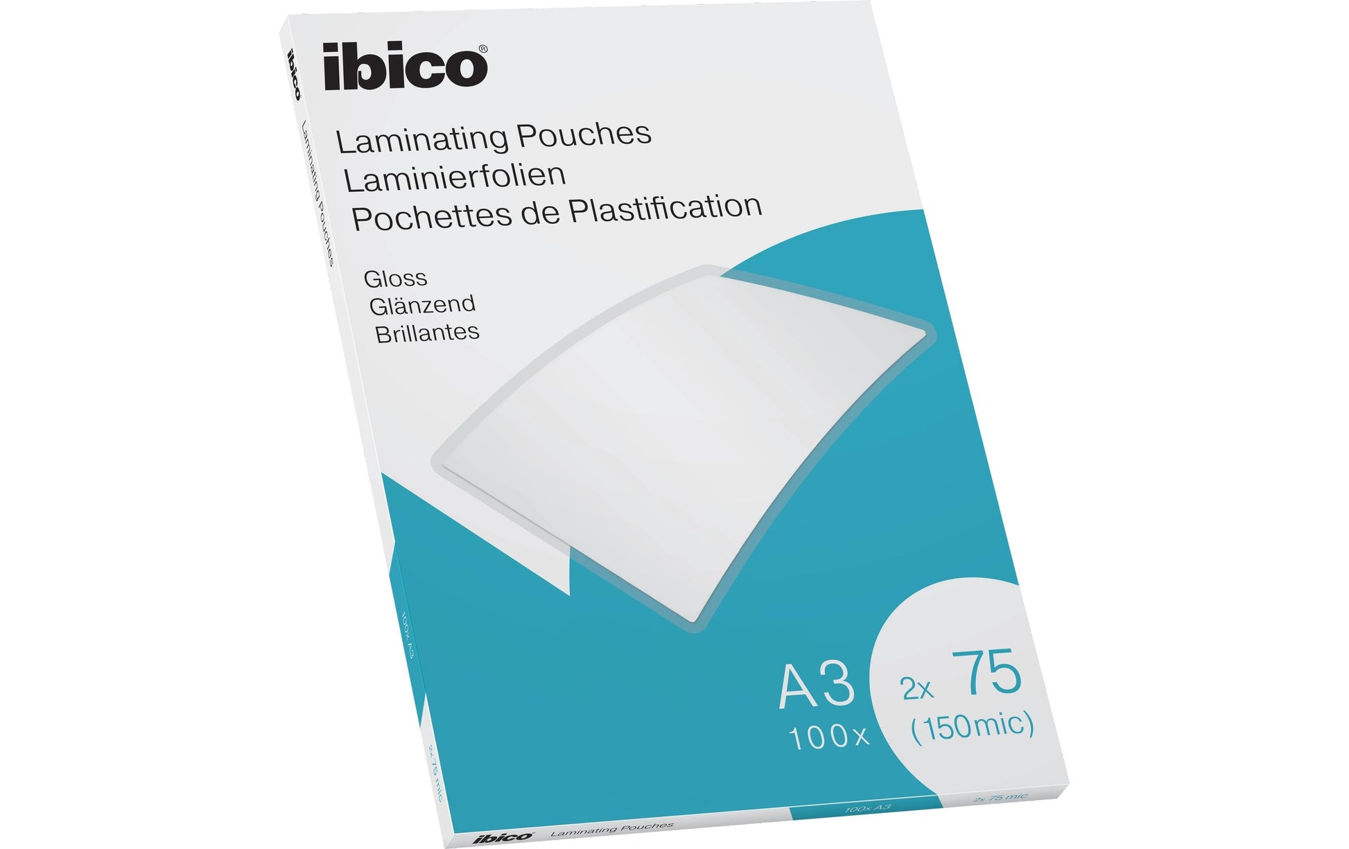 Ibico Laminierfolien A3, glänzend – 75 µm, 303 × 426 mm, 100 Stk.