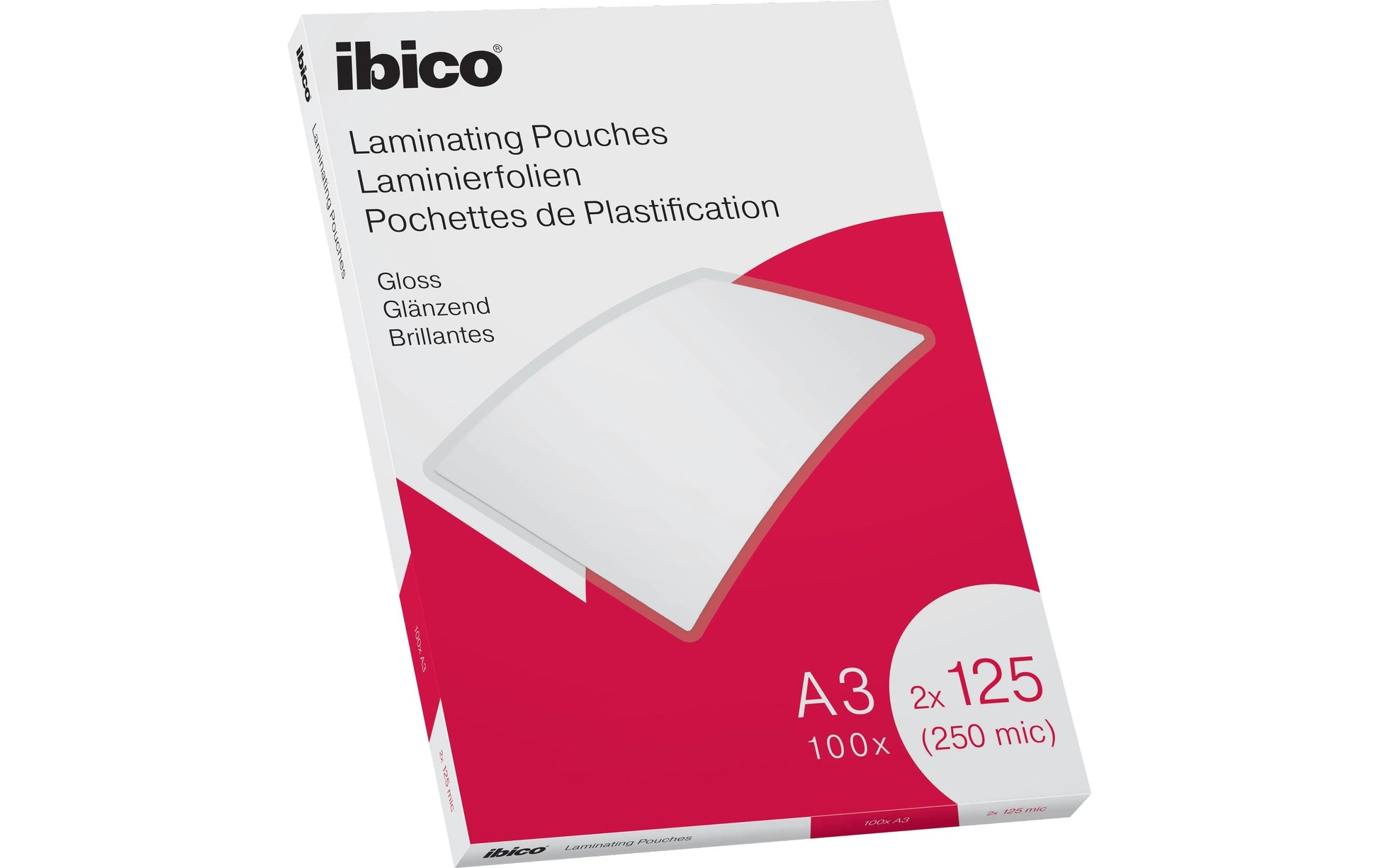 Ibico Laminierfolien A3, glänzend – 125 µm, 303 × 426 mm, 100 Stk.