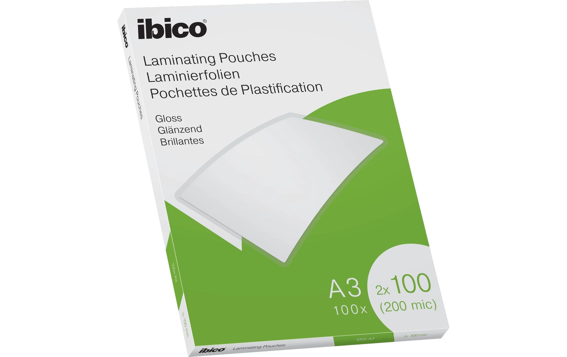 Ibico Laminierfolien A3, glänzend – 100 µm, 303 × 426 mm, 100 Stk.