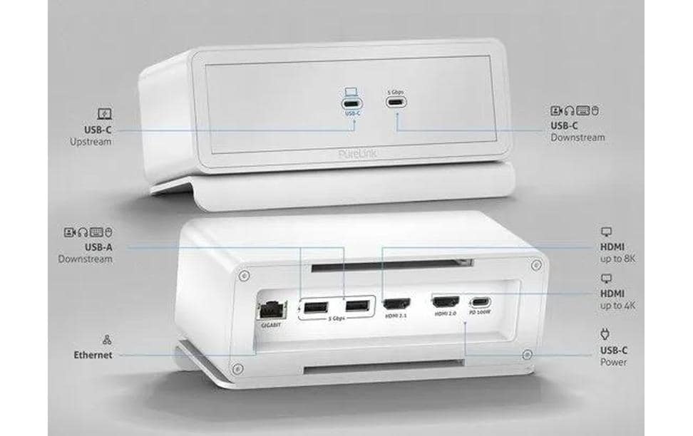 Purelink M2-ENC07-9941 Dockingstation – USB-C, 2× HDMI, 2× USB-A, 100 W PD, GbE