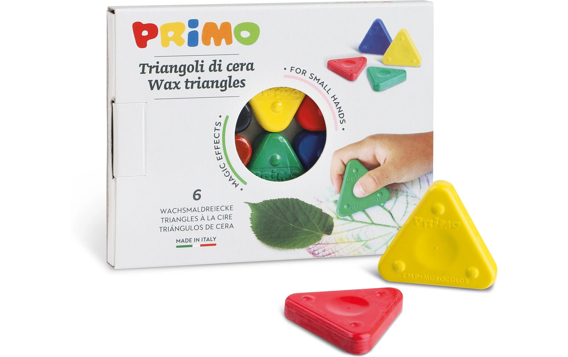 Primo Wachsmalstifte Dreikant – bunt – 6 Farben – in Etui