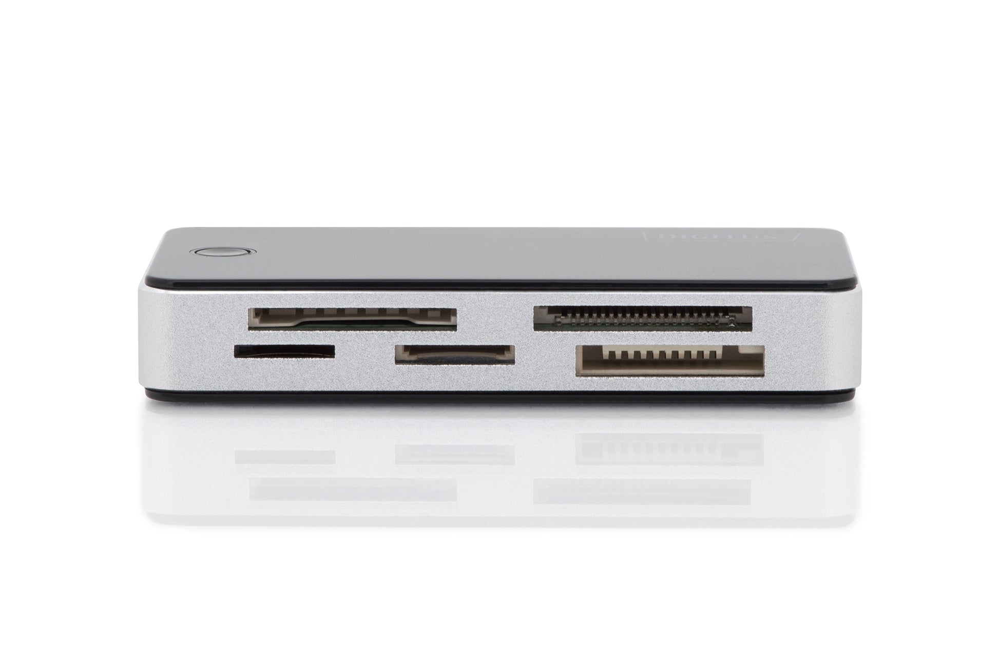 Digitus USB-Kartenleser USB – CF, SD, microSD, Memory Stick – USB 3.2 Gen 1 (5 Gbit/s) – 1 m – Schwarz/Weiss