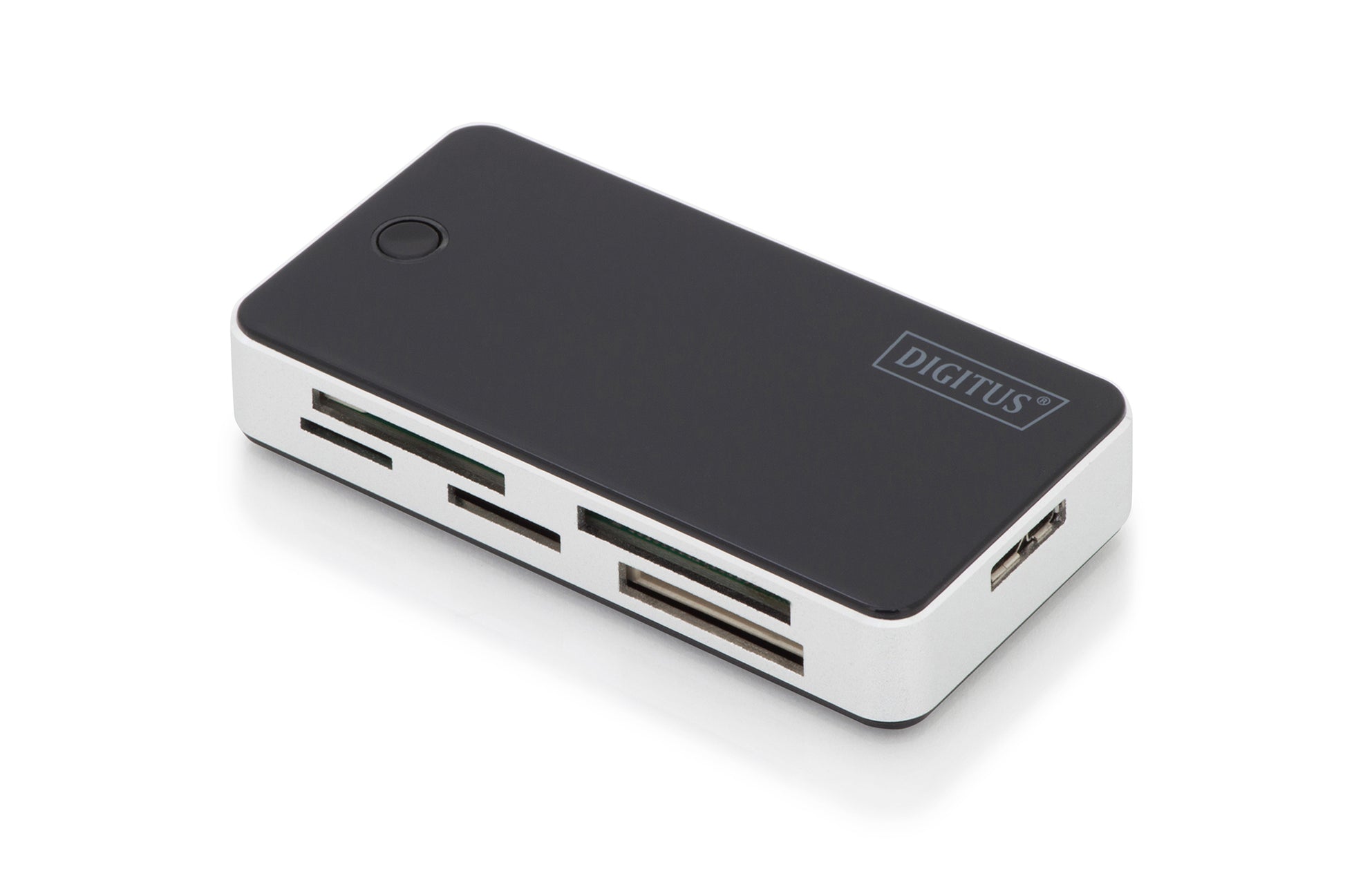 Digitus USB-Kartenleser USB – CF, SD, microSD, Memory Stick – USB 3.2 Gen 1 (5 Gbit/s) – 1 m – Schwarz/Weiss