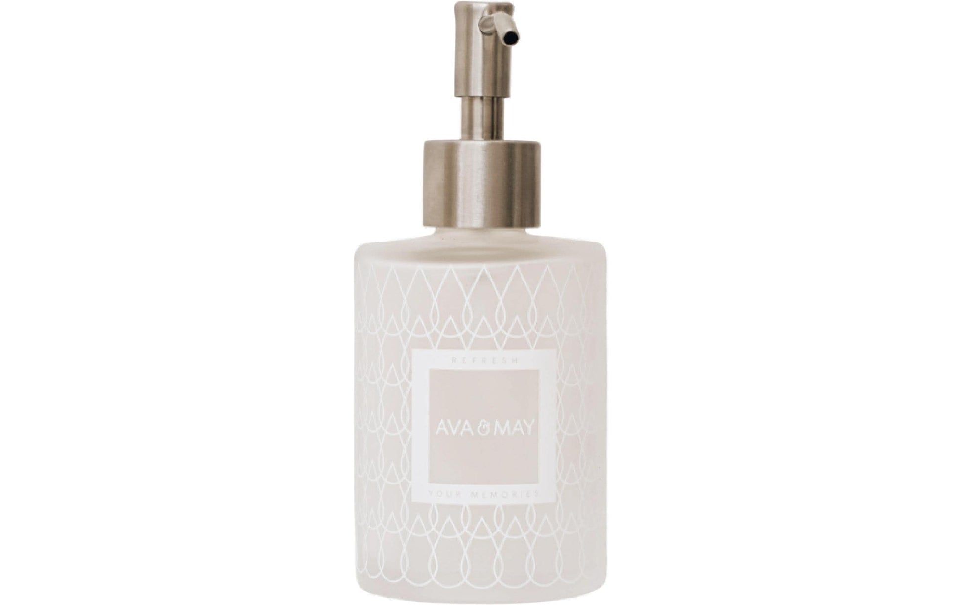 Ava & May – Seifenspender, manuell, 185 ml, Glas, weiss