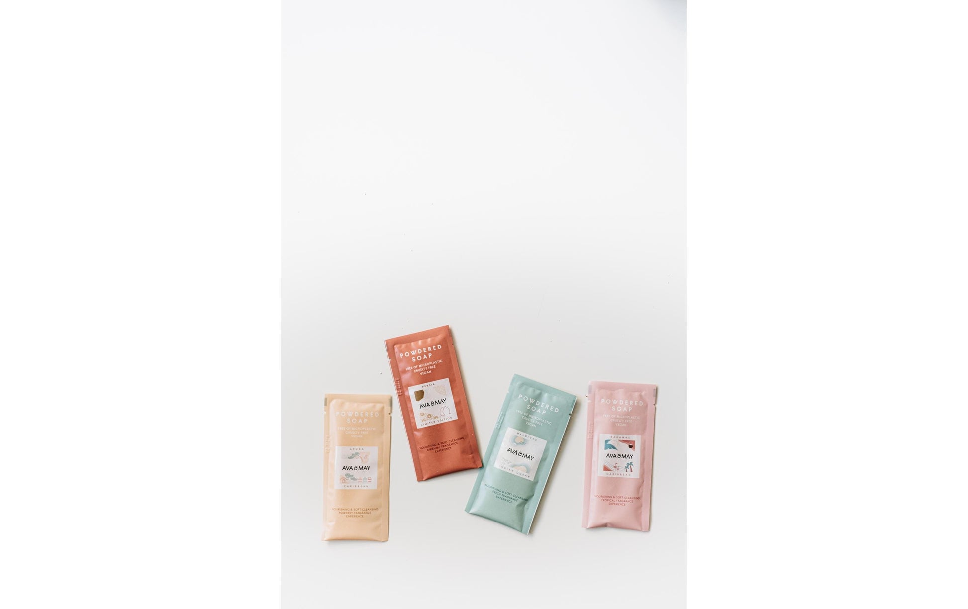 AVA & MAY Seifenpulver-Set – 4-teilig, gemischt, 60 g, Nachfüllbeutel