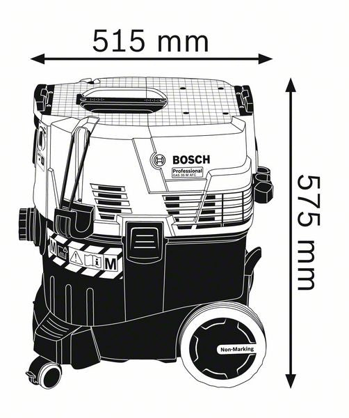 Bosch Professionelle Absauganlage GAS 35 M AFC – 1380 W, 35 l, Netzbetrieb, Schlauch 5 m