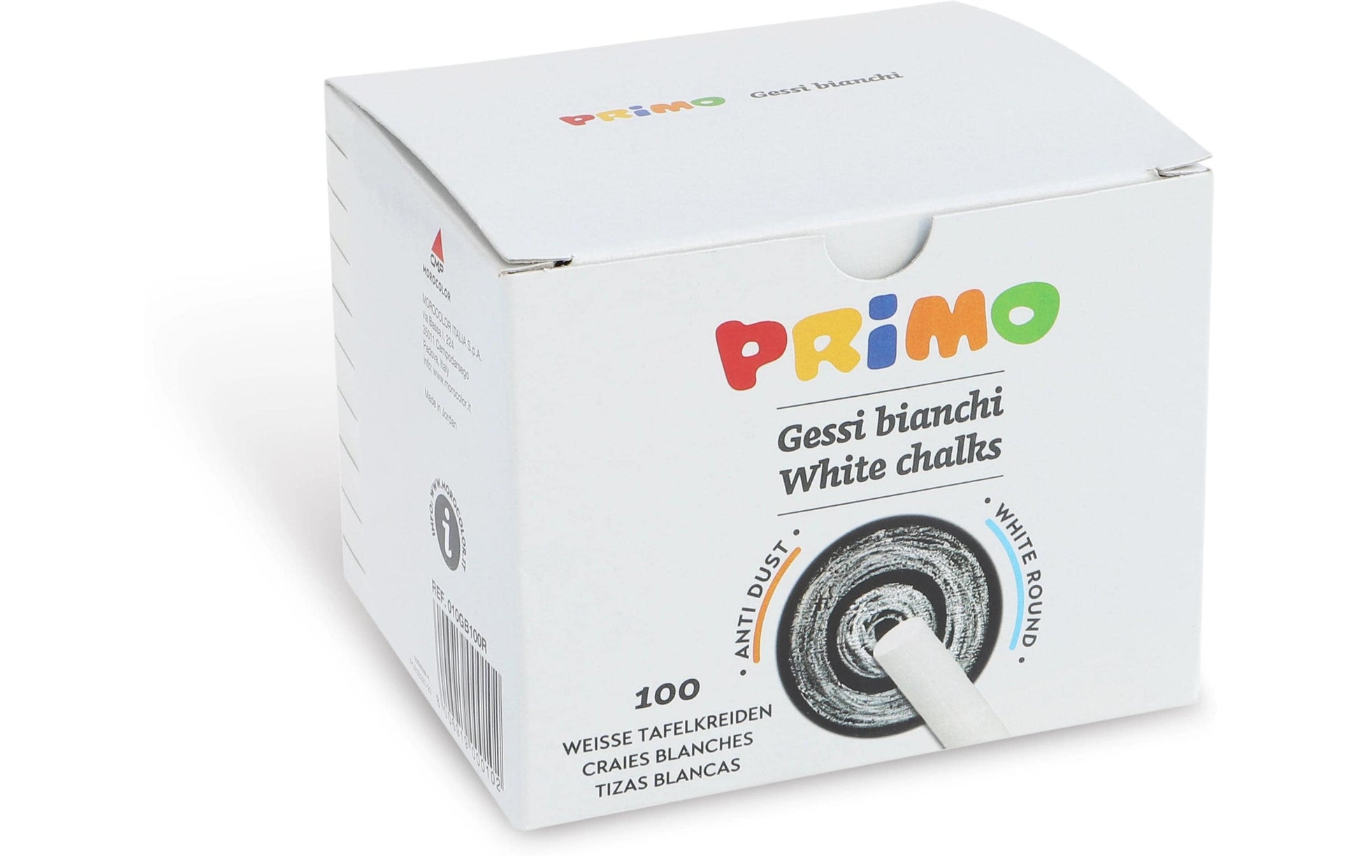 Primo Runde Tafelkreiden – Weiss – 100 Stück – Für Tafel – Ø 10 mm × 80 mm – In Schachtel