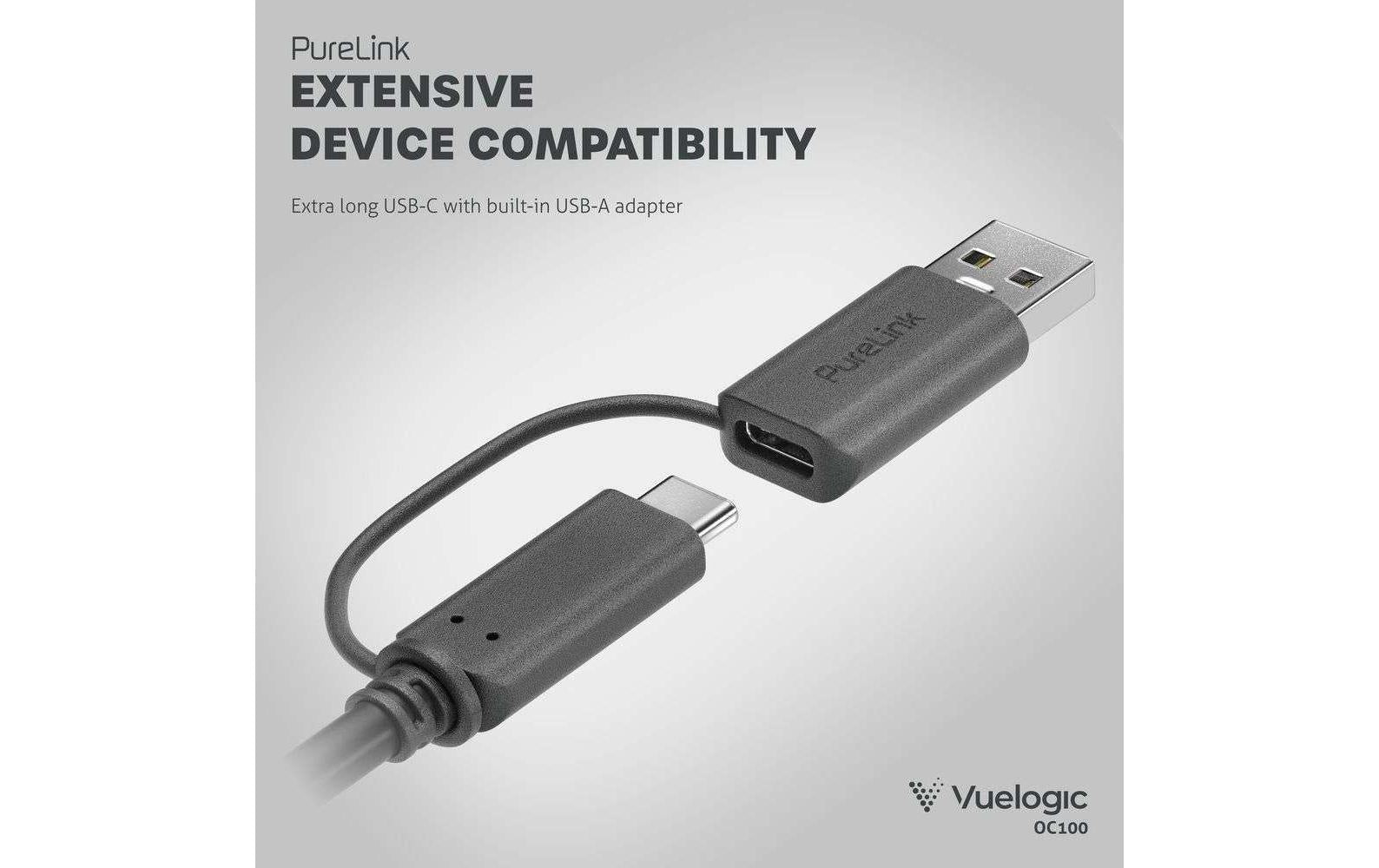 Purelink Vuelogic PL VL-OC100 – Webcam – 2K QHD, USB-C, Autofokus, 75° FOV, Schwarz