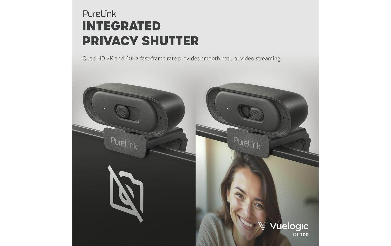Purelink Vuelogic PL VL-OC100 – Webcam – 2K QHD, USB-C, Autofokus, 75° FOV, Schwarz