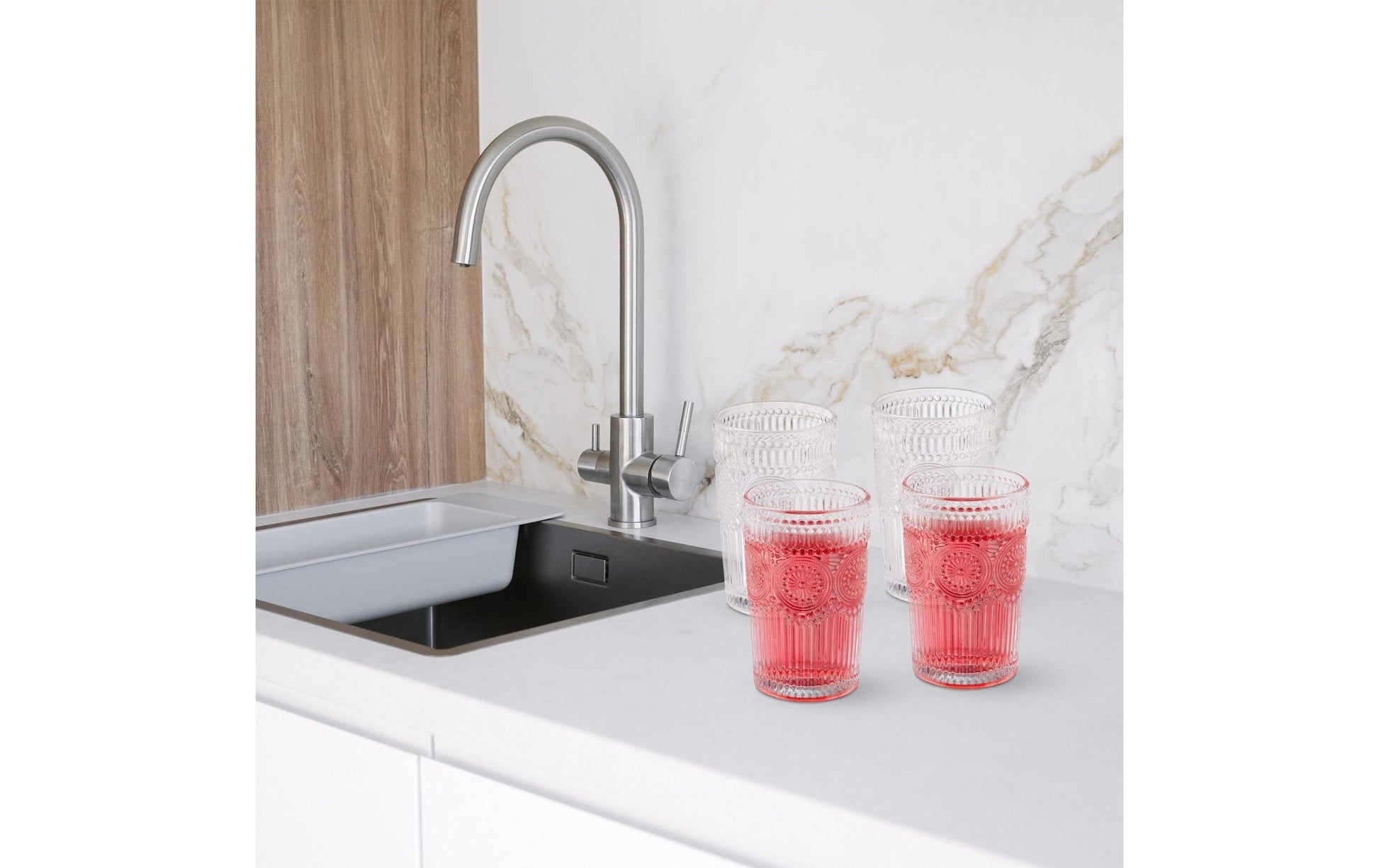 Relaxdays Trinkglas – 300 ml, Ø 8,0 cm, H 13,0 cm, Transparent