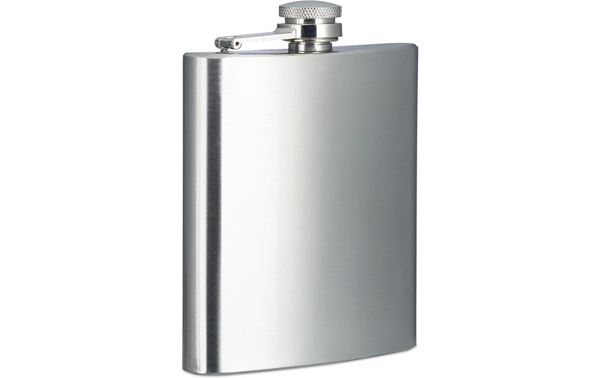 Relaxdays Flachmann – 200 ml, Edelstahl, 12 × 9 × 2 cm