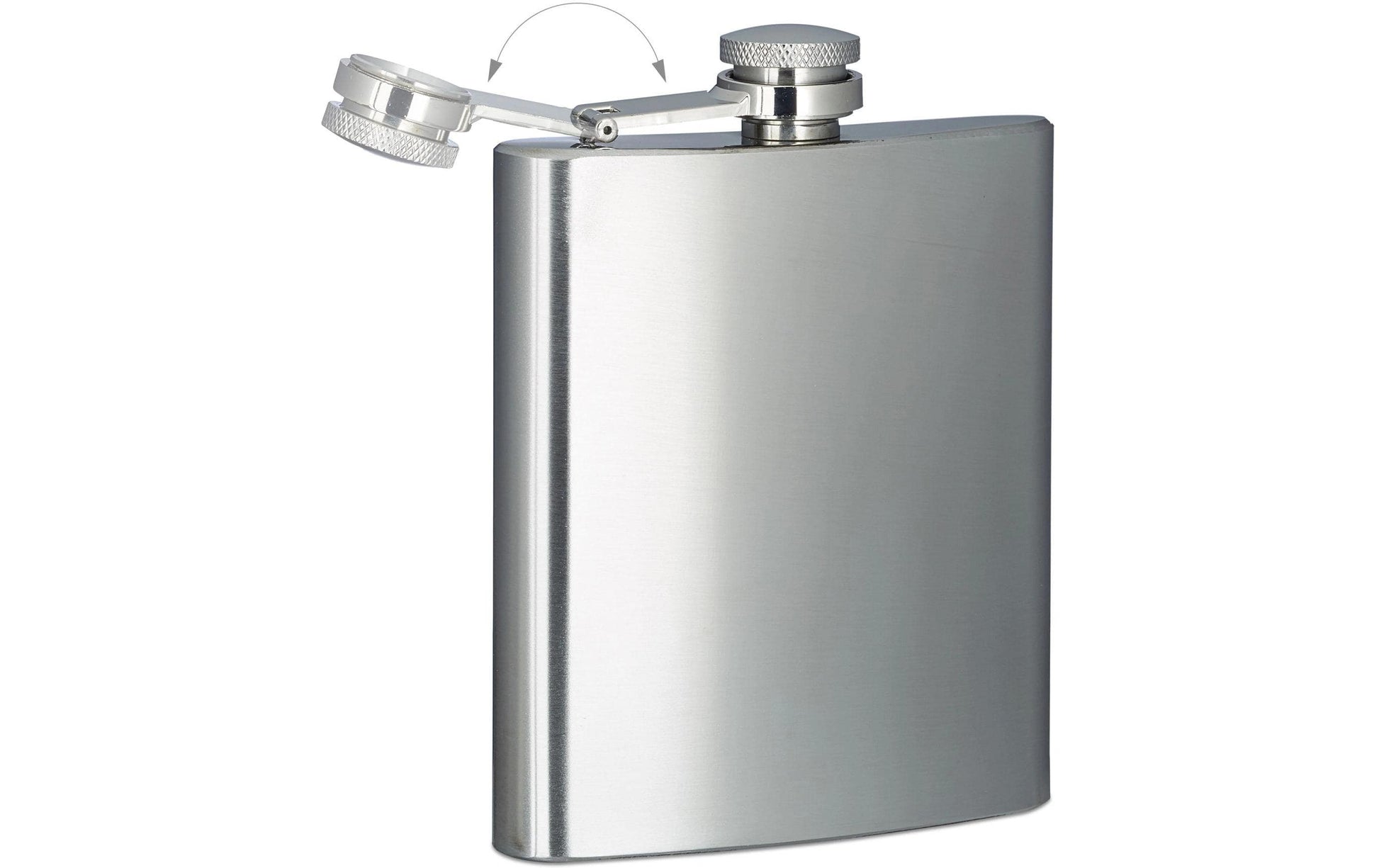 Relaxdays Flachmann – 200 ml, Edelstahl, 12 × 9 × 2 cm