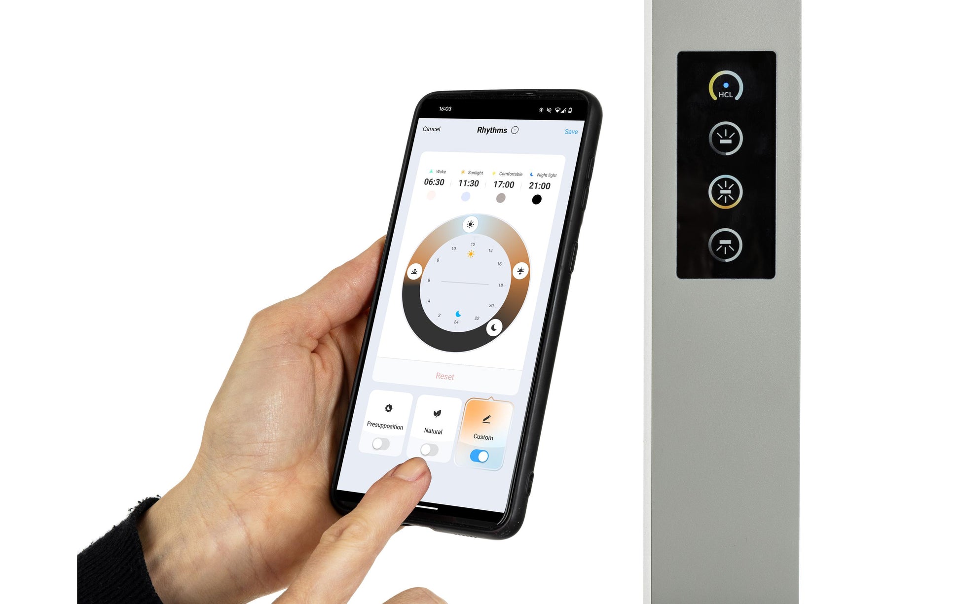 Office Focus Stehleuchte – 12300 lm, 2700–6500 K, dimmbar, Sensor, 195 cm – Grau