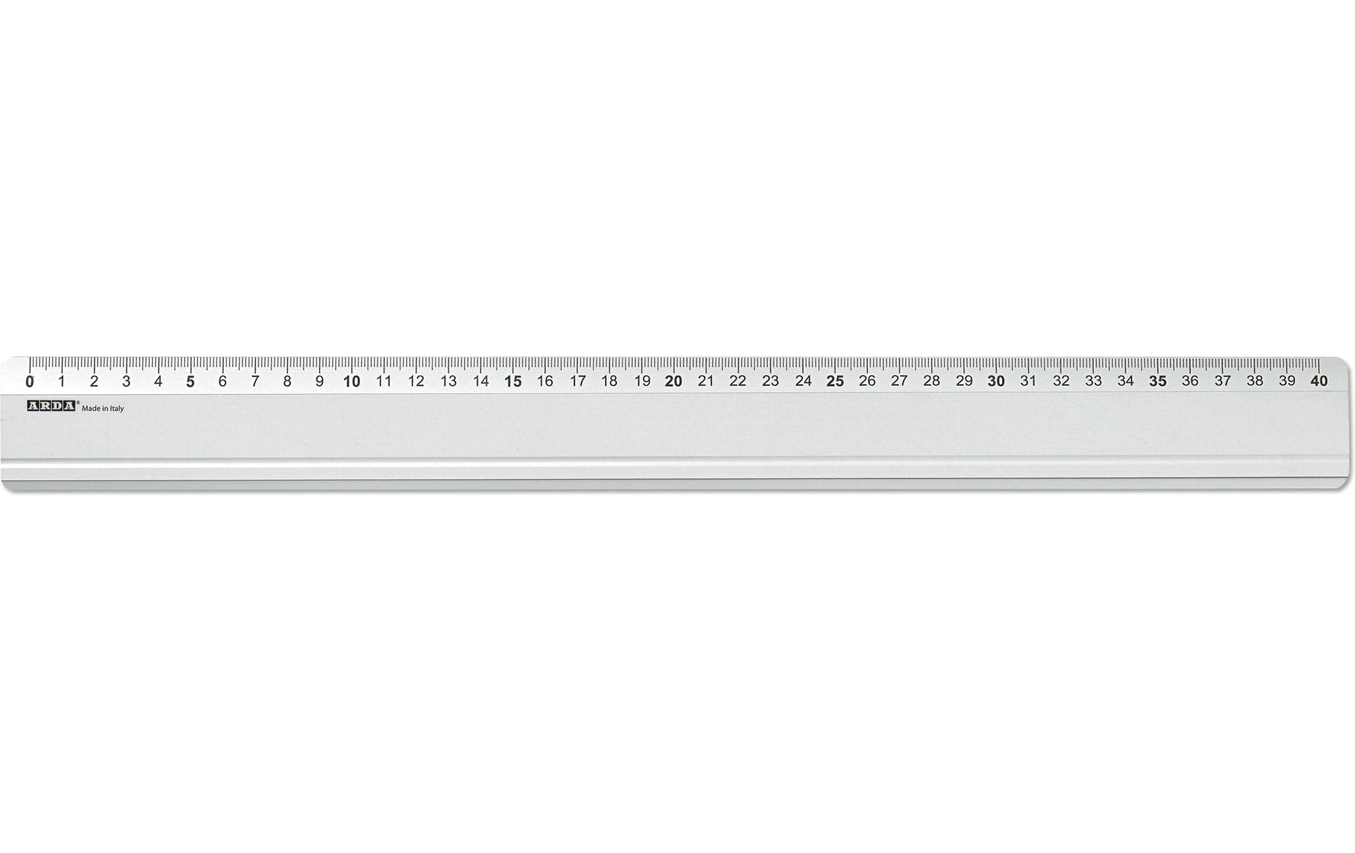 ARDA Wandtafel-Lineal 40 cm – Aluminium, Silber, mit Tuschekante, rutschfest