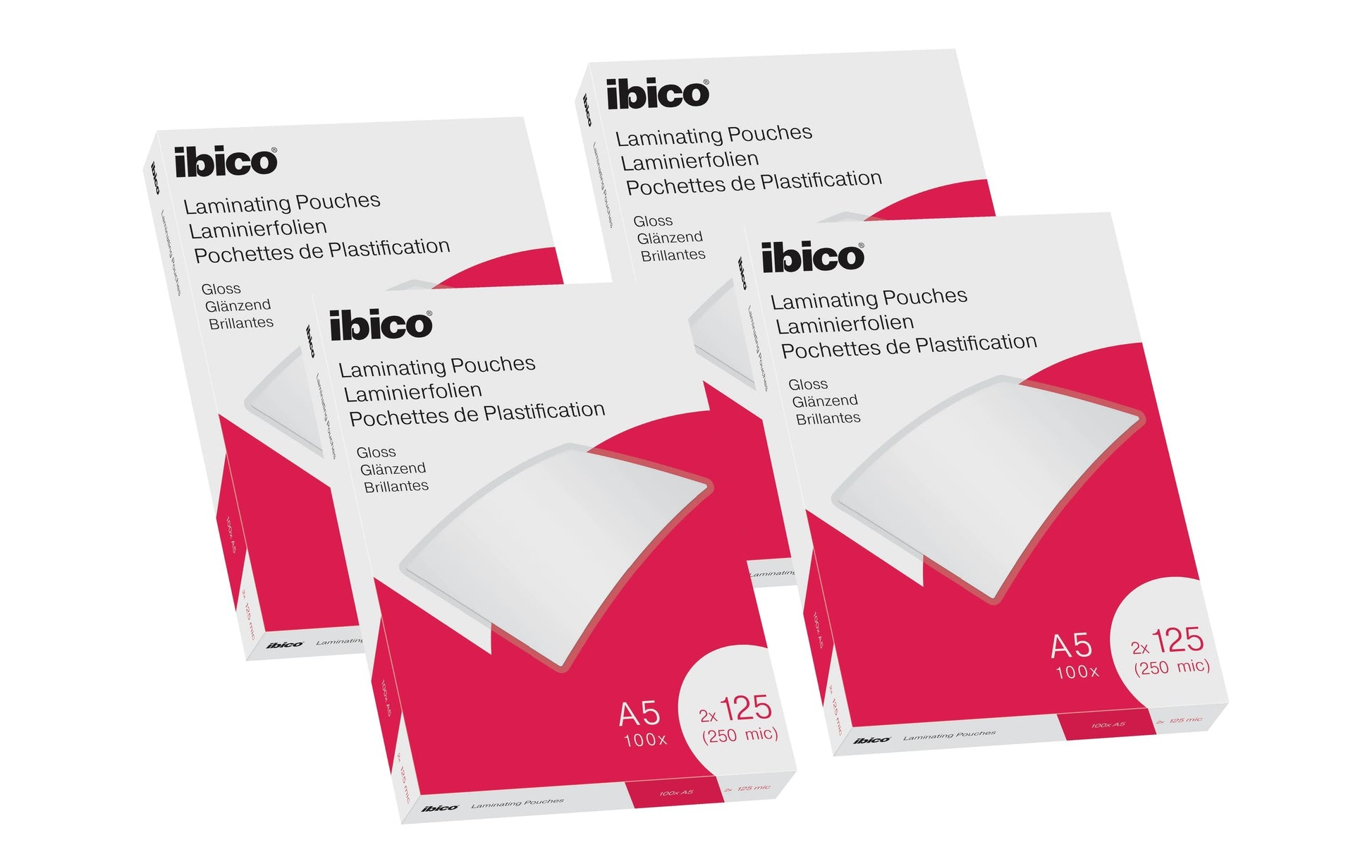 Ibico Laminierfolien A5, glänzend – 125 µm, 154 × 216 mm, 100 Stk.