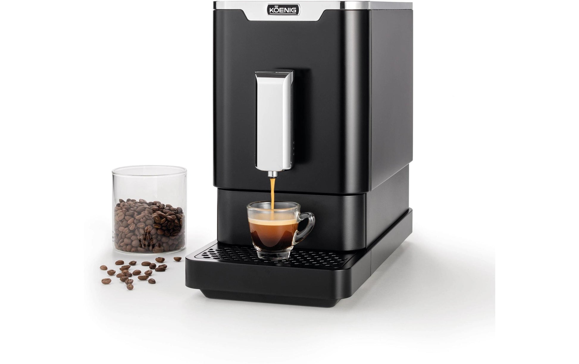 Koenig Black Star Kaffeevollautomat – 19 bar, 1,2 l, 150 g, Schwarz