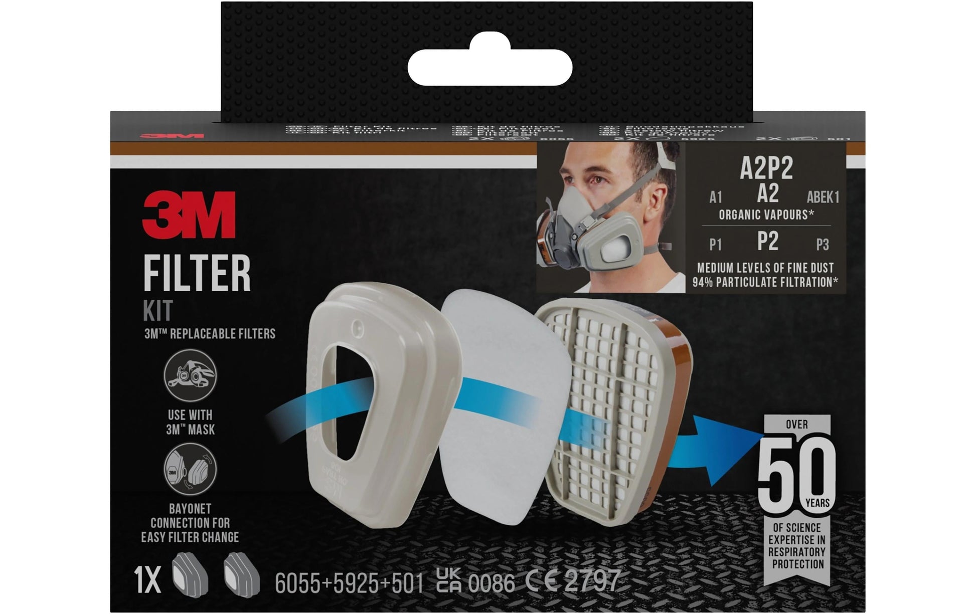 3M Ersatzfilter A2/P2 – für 3M Serien 6000/7000