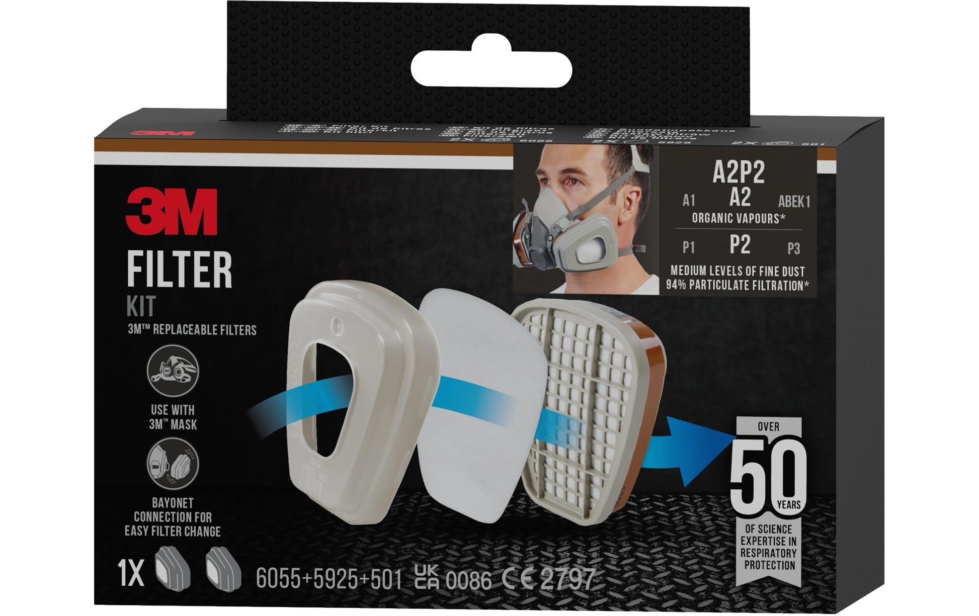 3M Ersatzfilter A2/P2 – für 3M Serien 6000/7000