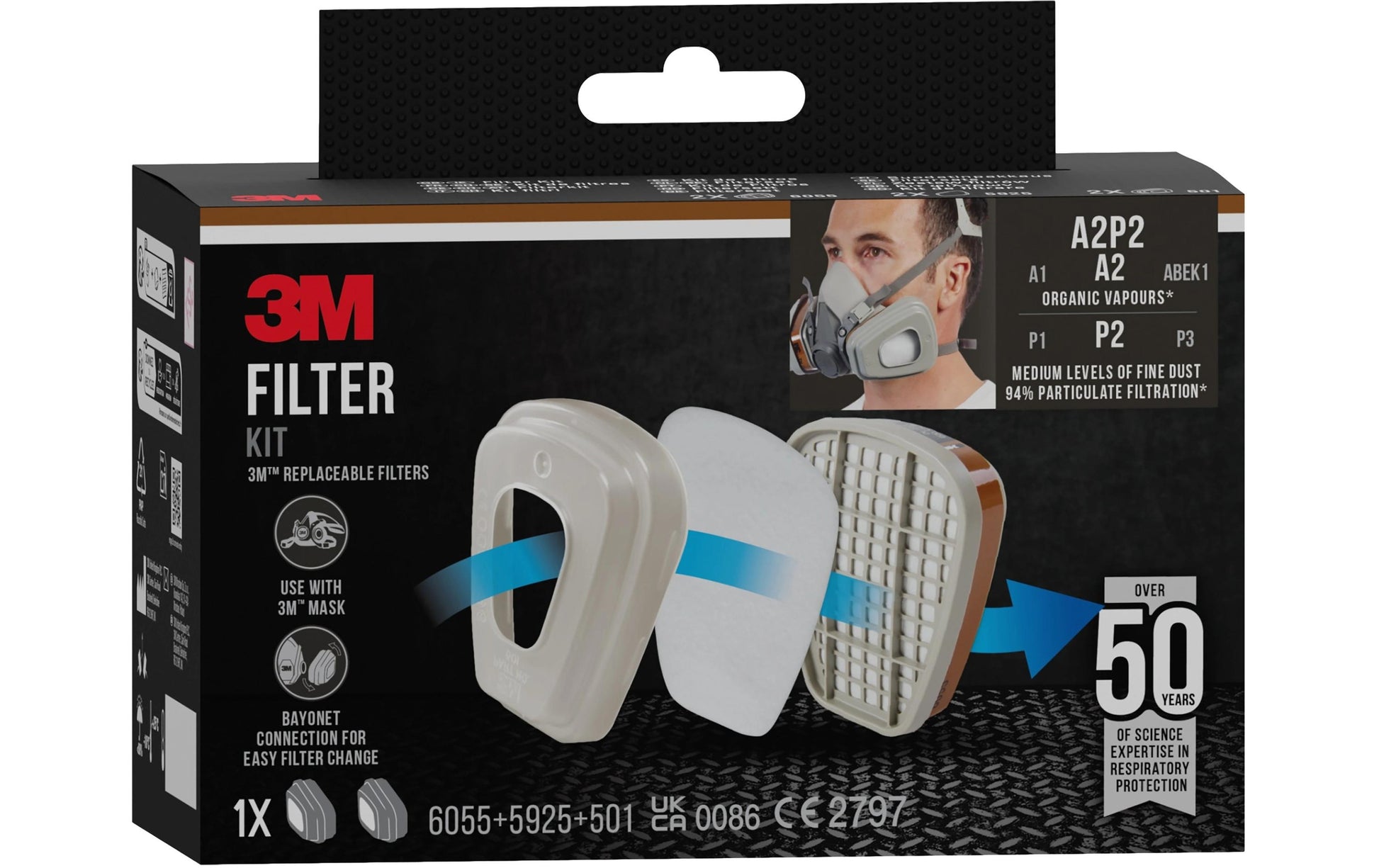 3M Ersatzfilter A2/P2 – für 3M Serien 6000/7000
