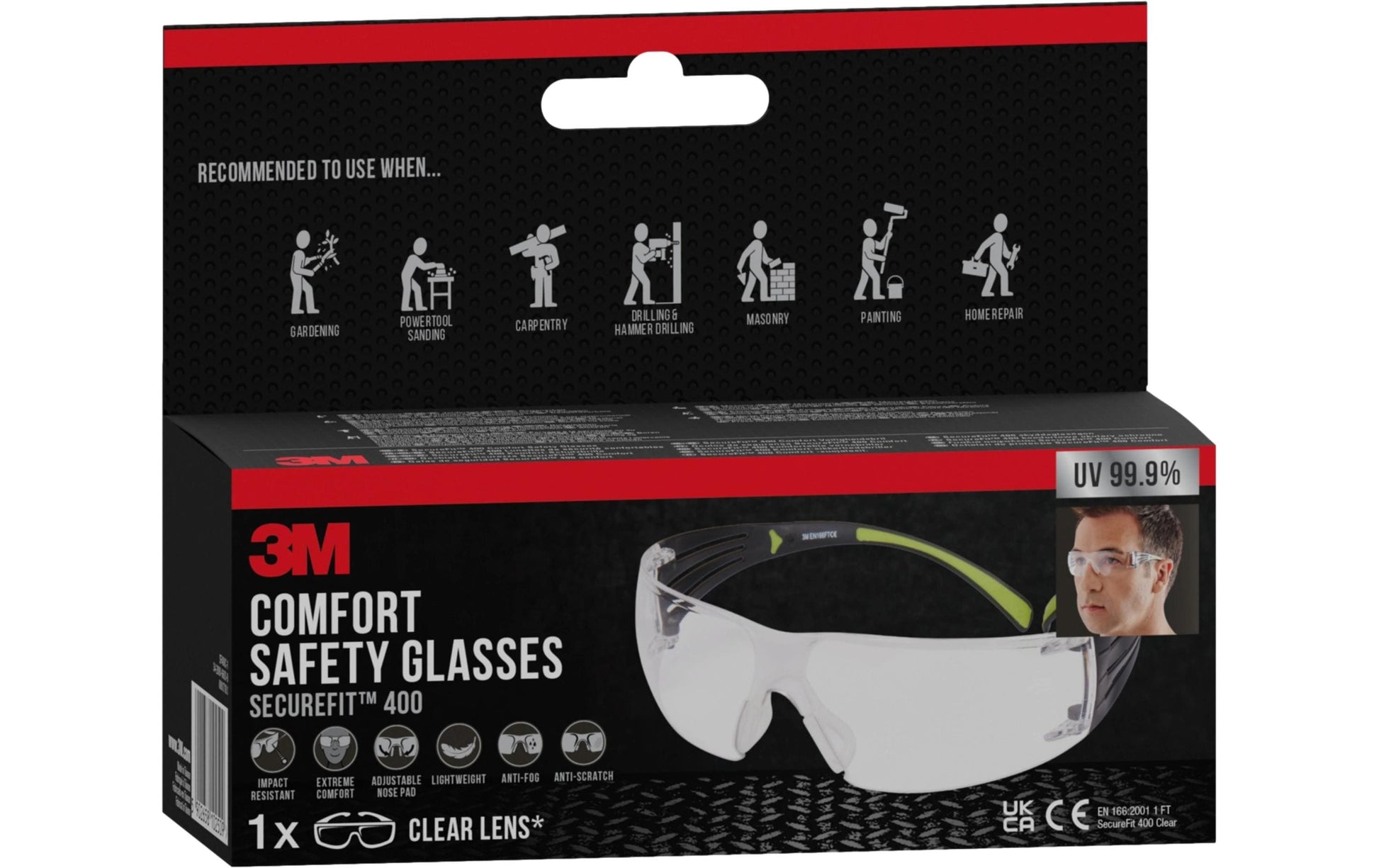3M Schutzbrille SecureFit SF4000CC1 – klar, kratzfest