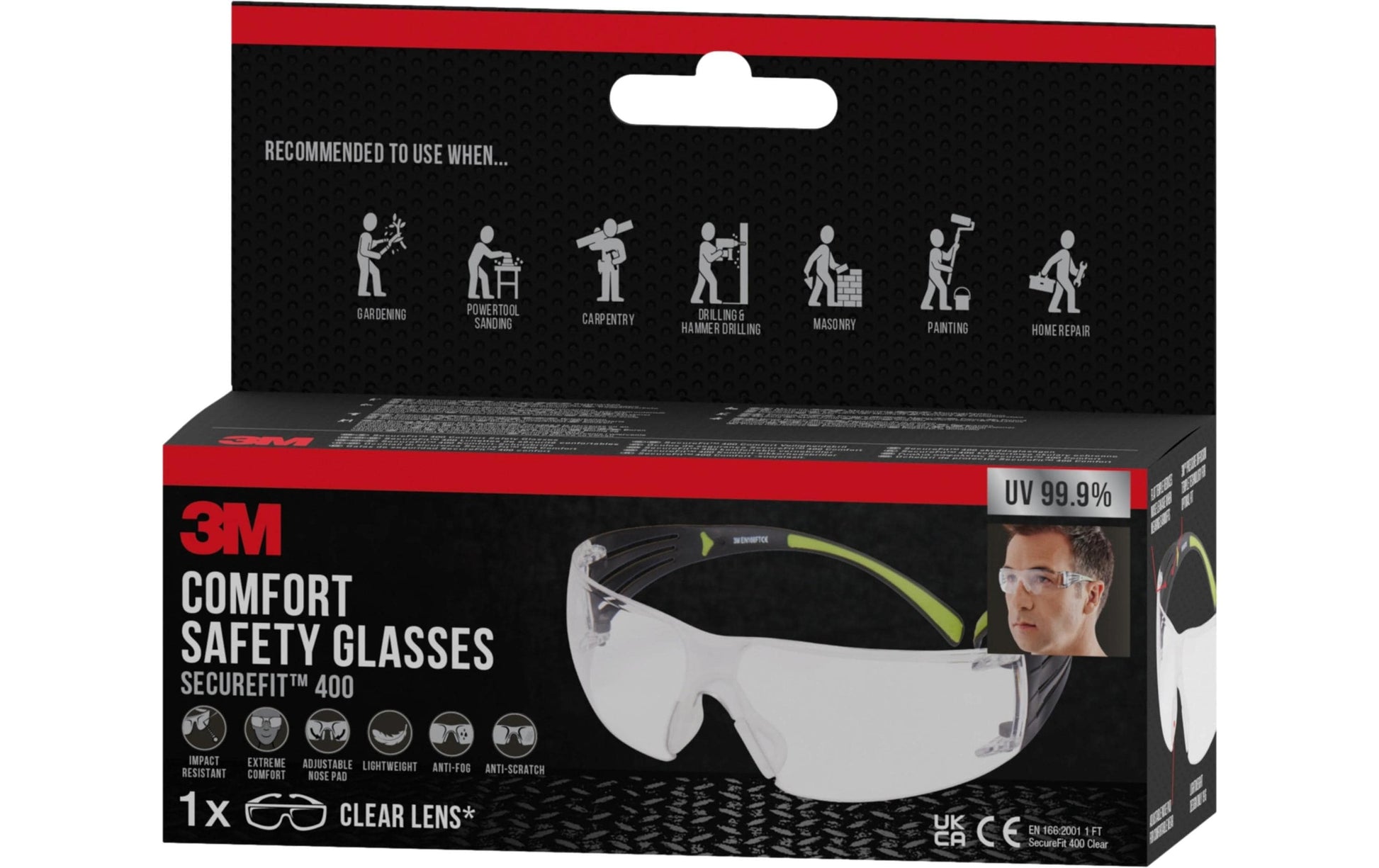 3M Schutzbrille SecureFit SF4000CC1 – klar, kratzfest