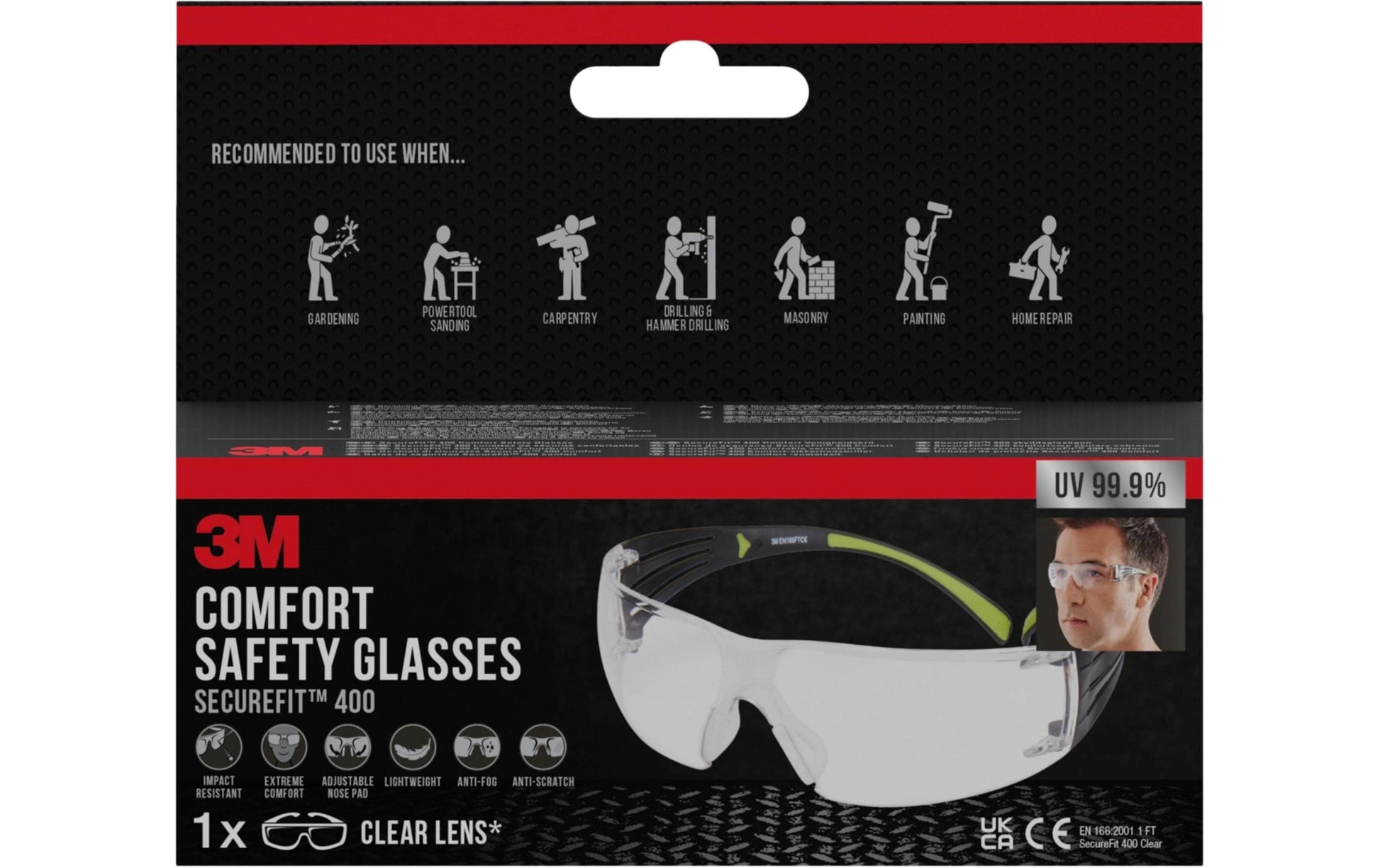 3M Schutzbrille SecureFit SF4000CC1 – klar, kratzfest