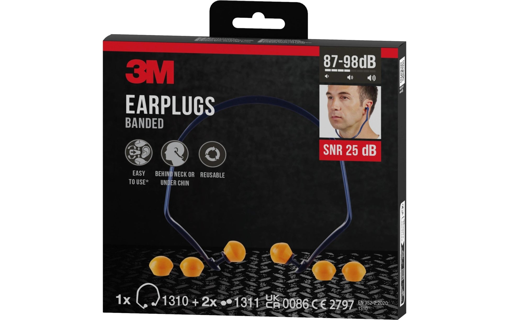 3M In-Ear-Gehörschutz – SNR 27 dB, Kopfbügel, Blau