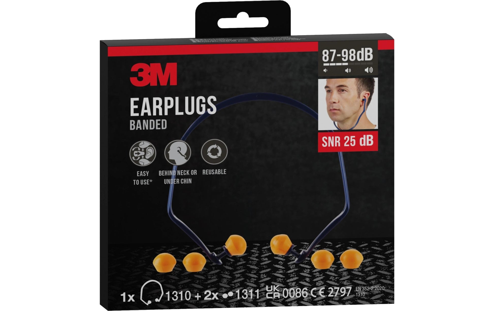 3M In-Ear-Gehörschutz – SNR 27 dB, Kopfbügel, Blau