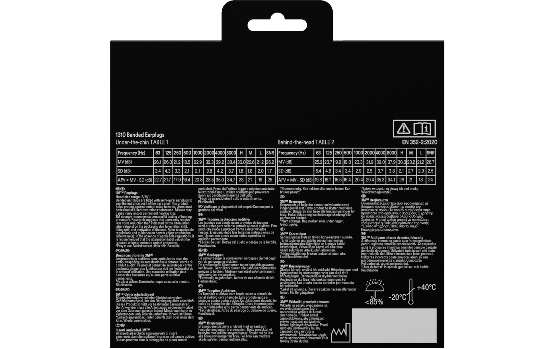 3M In-Ear-Gehörschutz – SNR 27 dB, Kopfbügel, Blau