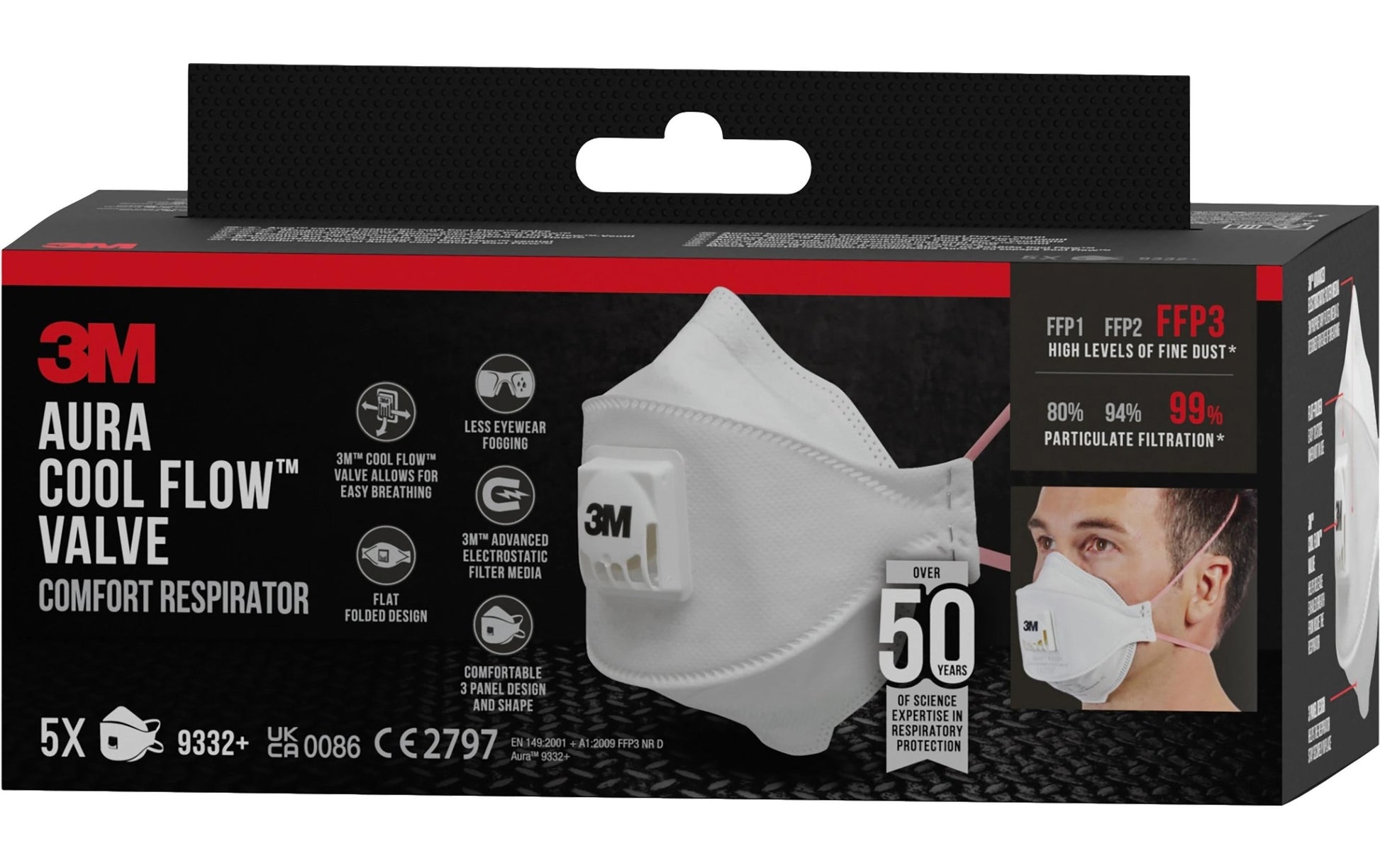 3M Halbmaske 9332+ FFP3 Weiss – 5 Stück