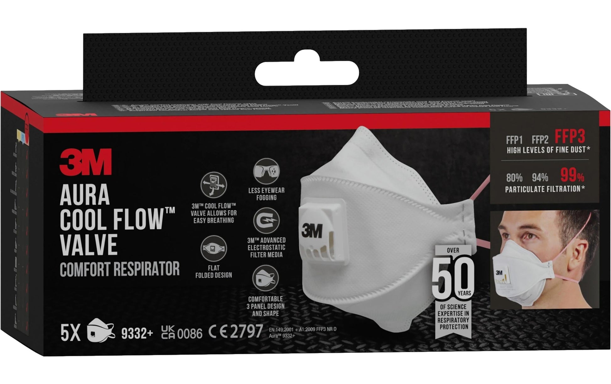 3M Halbmaske 9332+ FFP3 Weiss – 5 Stück