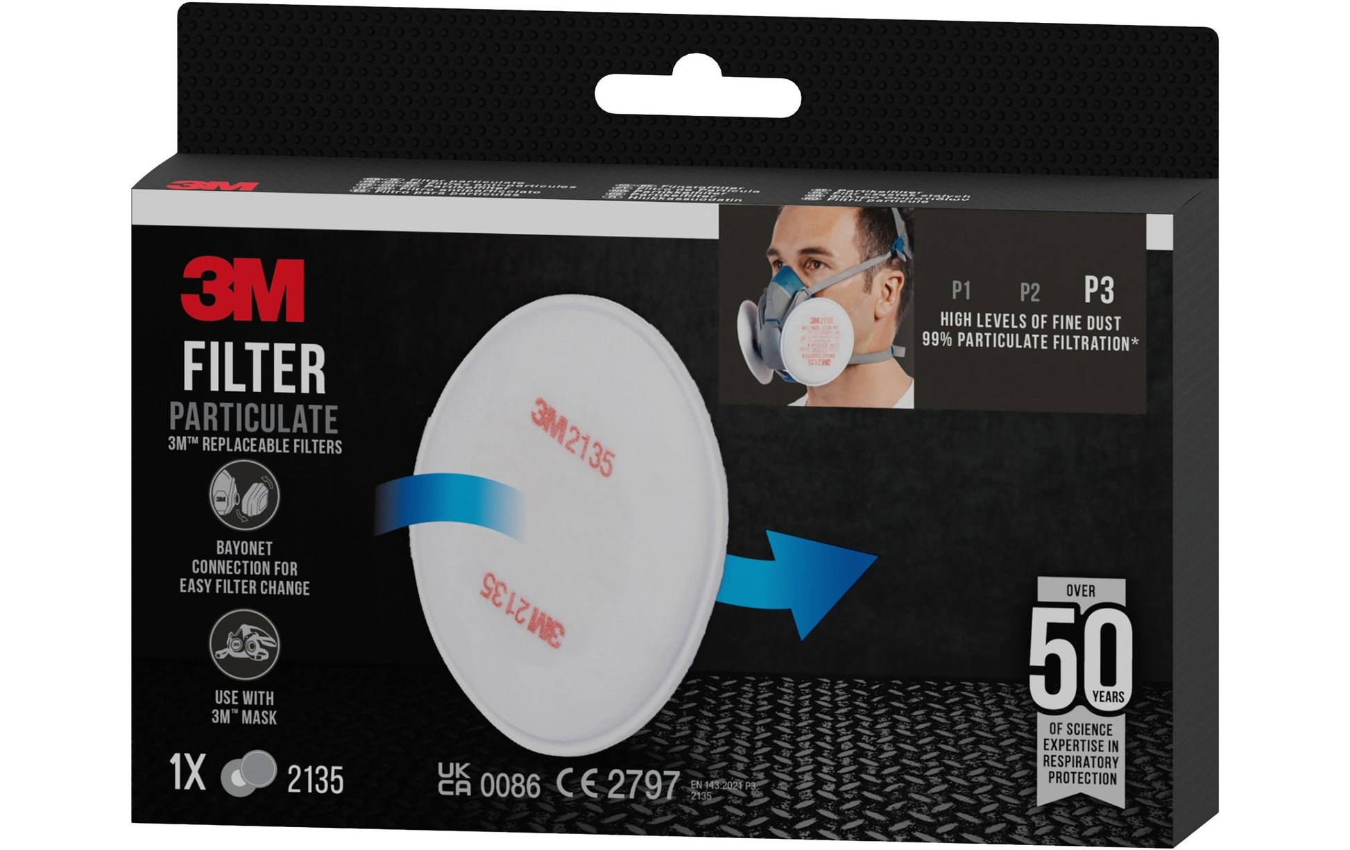 3M Ersatzfilter P3 2135 – 2 Stk. – für 3M Serien 6000