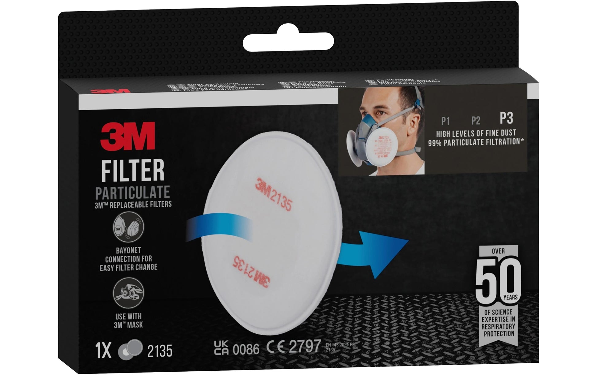 3M Ersatzfilter P3 2135 – 2 Stk. – für 3M Serien 6000