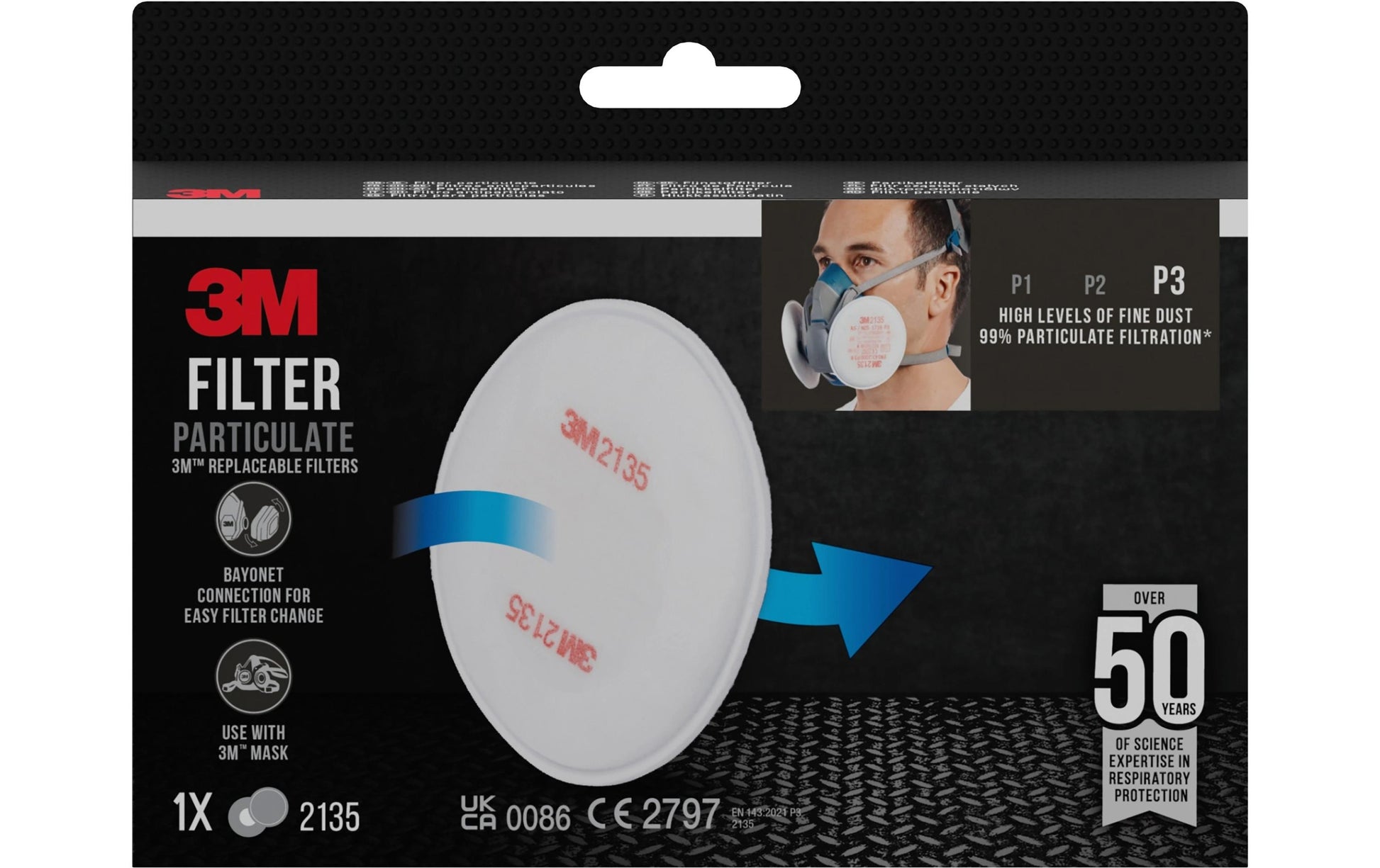 3M Ersatzfilter P3 2135 – 2 Stk. – für 3M Serien 6000