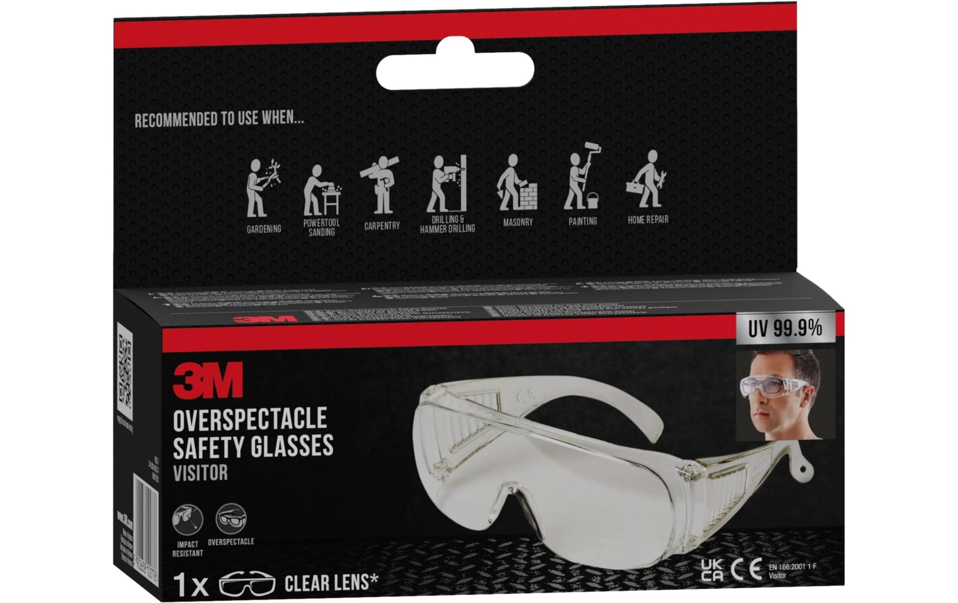 3M Überbrille – klar, für Brillenträger, UV-Schutz