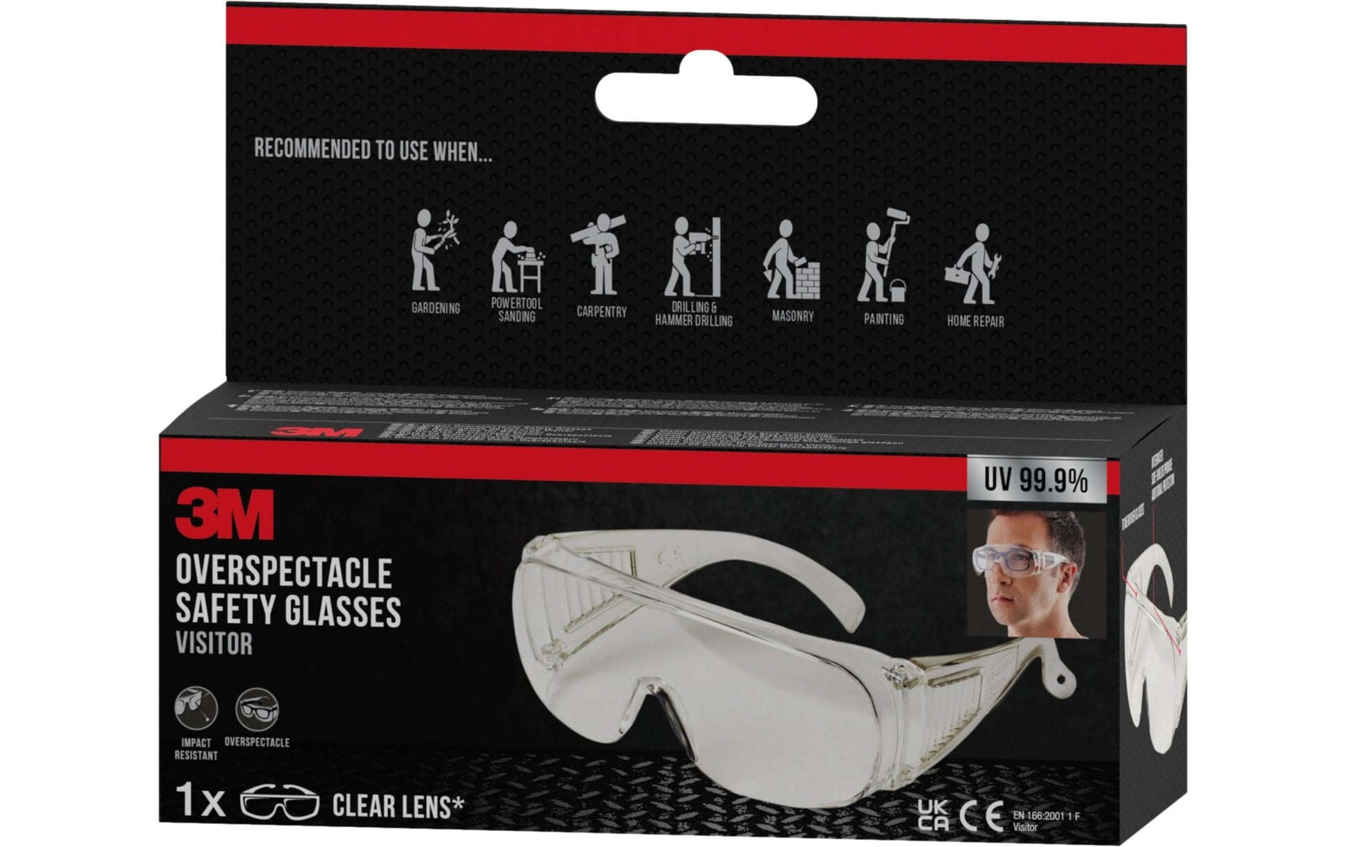 3M Überbrille – klar, für Brillenträger, UV-Schutz