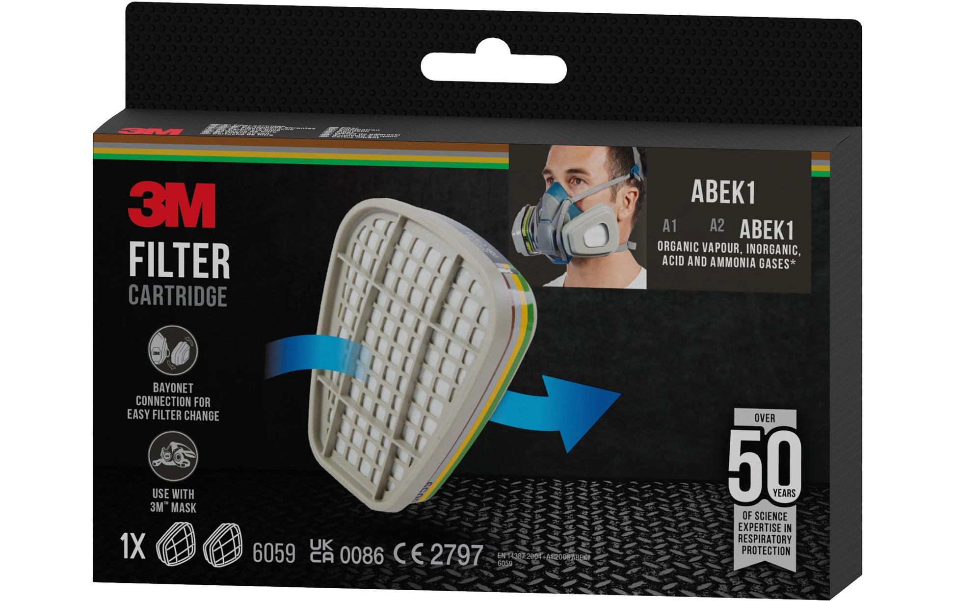 3M Ersatzfilter ABEK1 6059 – 2 Stk. – für 3M Serien 6000, 6500 und 7000