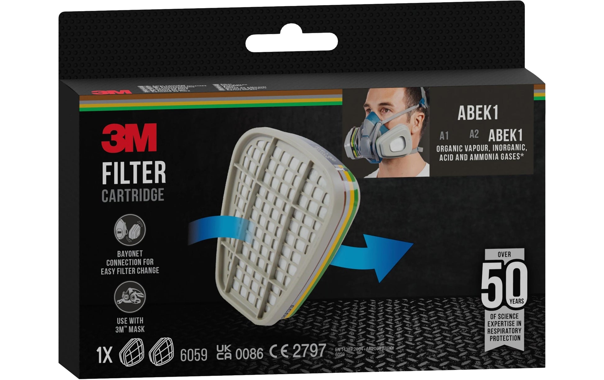 3M Ersatzfilter ABEK1 6059 – 2 Stk. – für 3M Serien 6000, 6500 und 7000