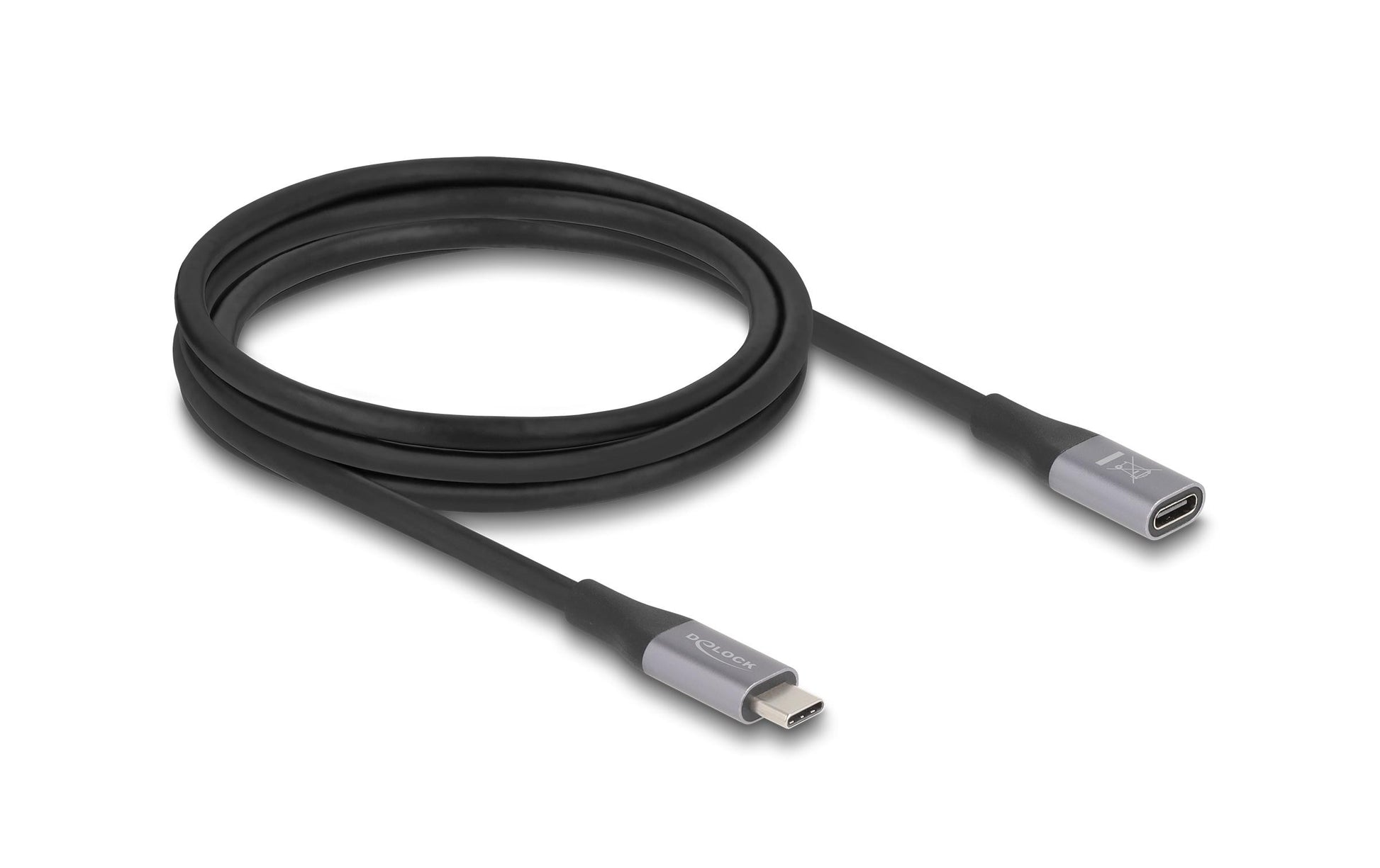 DeLOCK USB-C Verlängerungskabel (Stecker zu Buchse) – USB4 40 Gbit/s – 2 m – PD 240 W – Goldkontakte