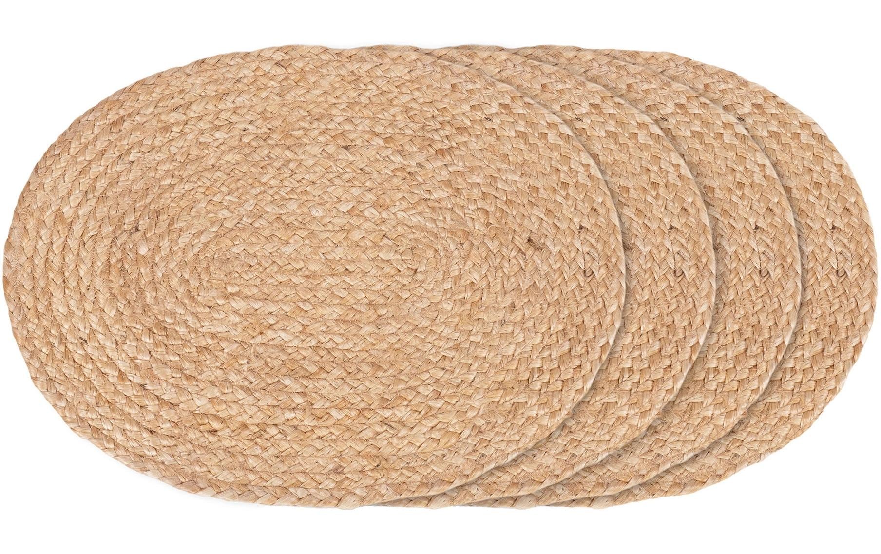 House Nordic Tischset Bombay – oval, Jute, natur, 45 × 35 cm – 4er-Set
