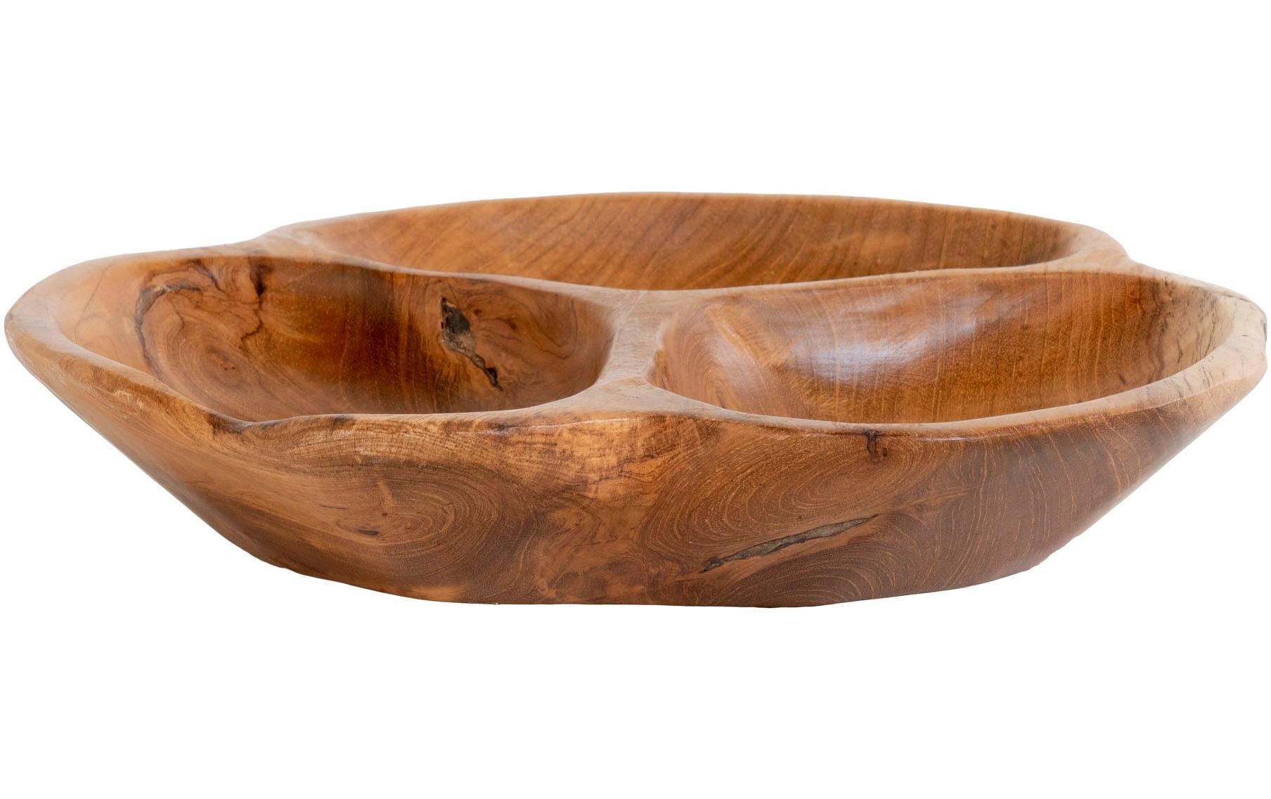 House Nordic Schale Nola – Ø 30,0 cm, H 5,0 cm, Teak, Braun