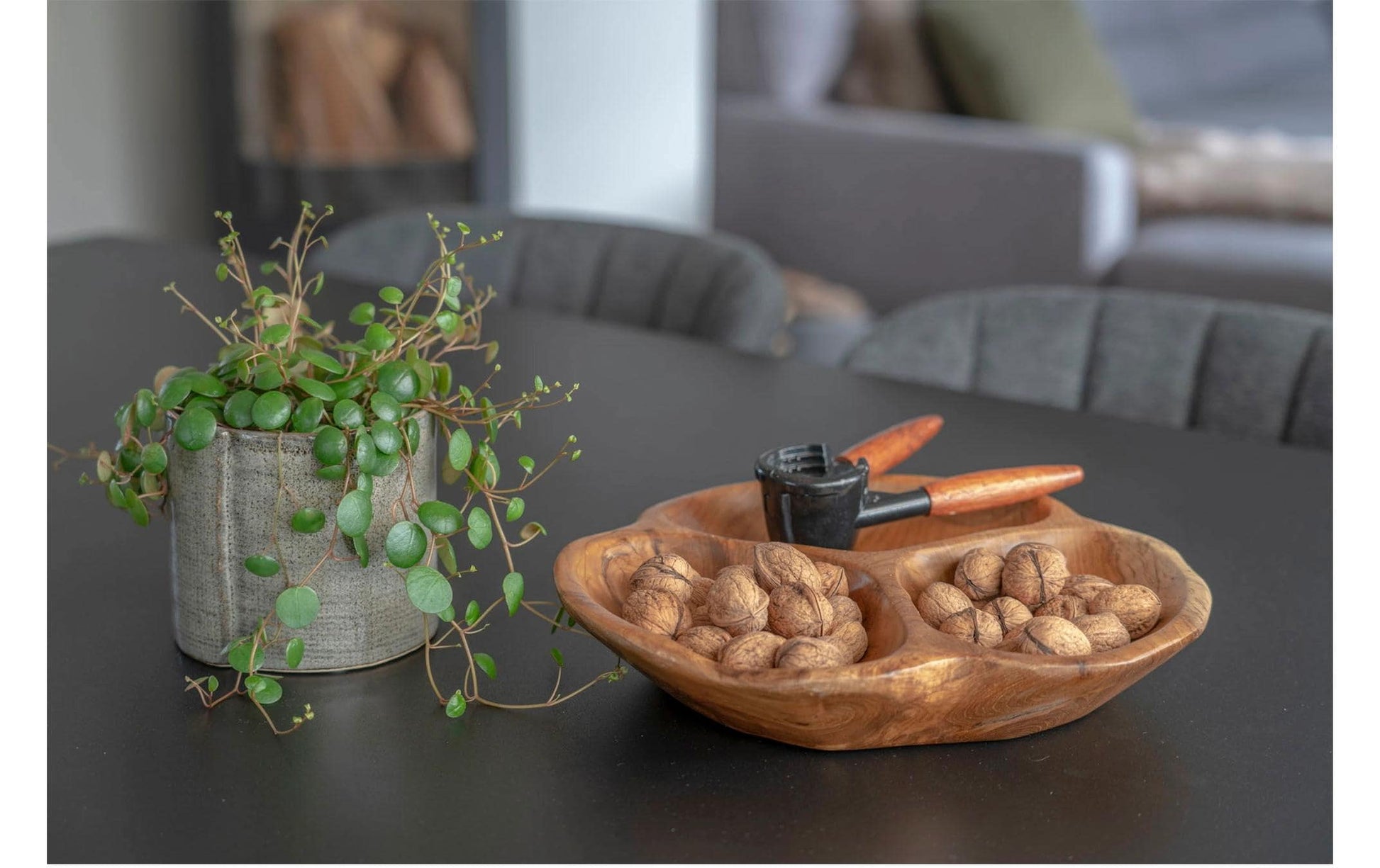 House Nordic Schale Nola – Ø 30,0 cm, H 5,0 cm, Teak, Braun
