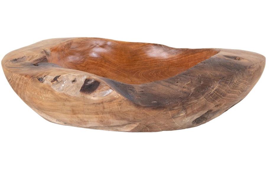 House Nordic Schale – Teakholz, Natur – Ø 30 × 10 cm