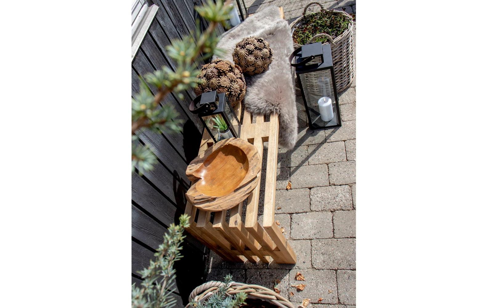 House Nordic Schale – Teakholz, Natur – Ø 30 × 10 cm