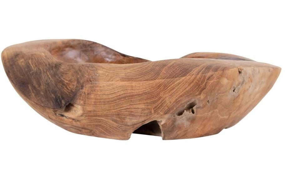 House Nordic Schale – Teakholz, Natur – Ø 30 × 10 cm