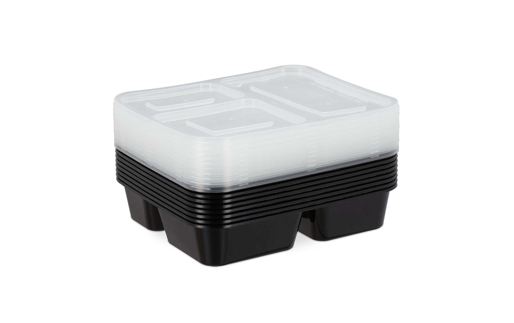Relaxdays Take-away-Box, Polypropylen (PP), 3-geteilt – 1'000 ml 22 × 15 cm, schwarz – 1 Stk.