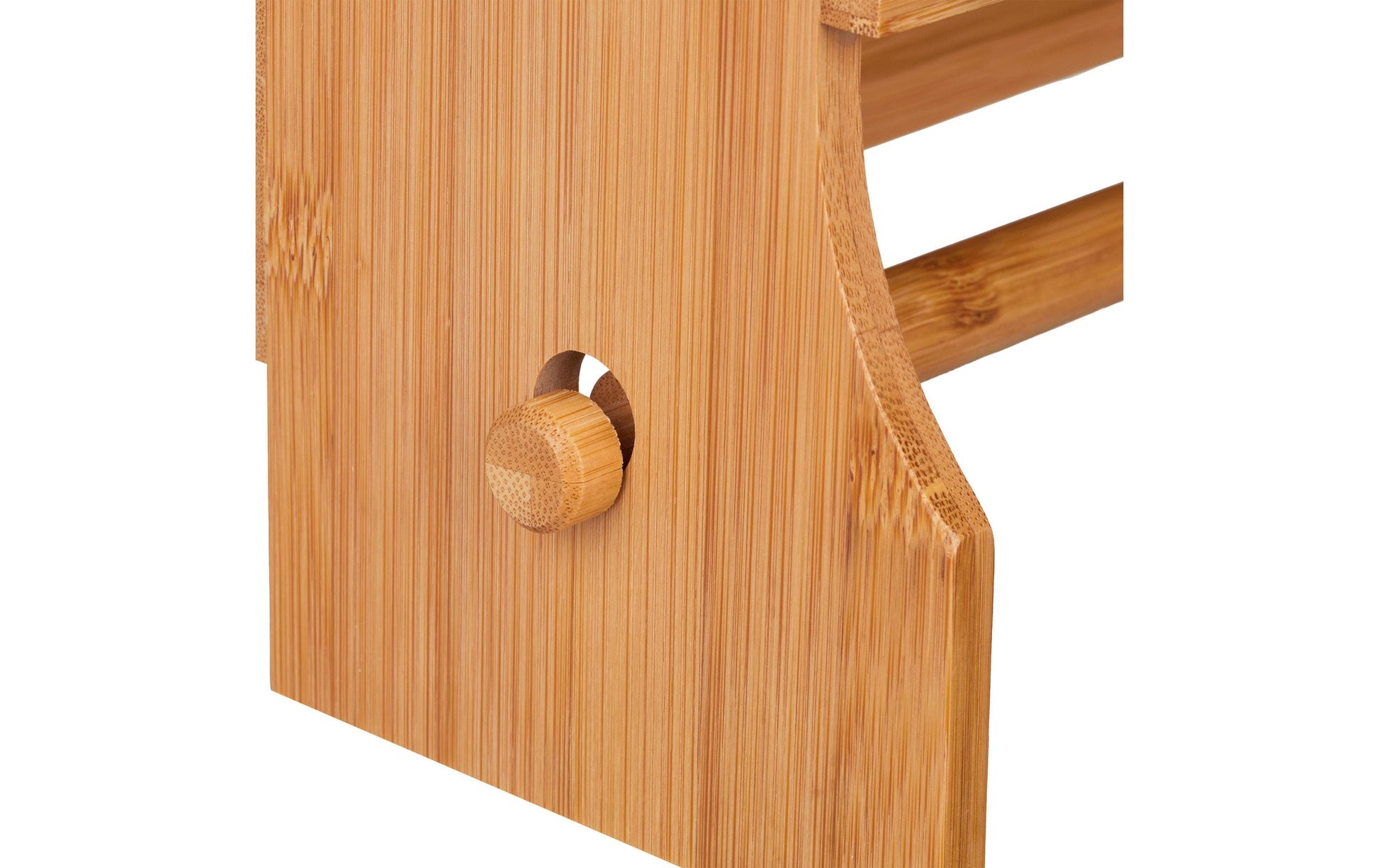 Relaxdays Küchenrollenhalter Bambus/Edelstahl, 39,5 × 11 × 31 cm, wandmontiert