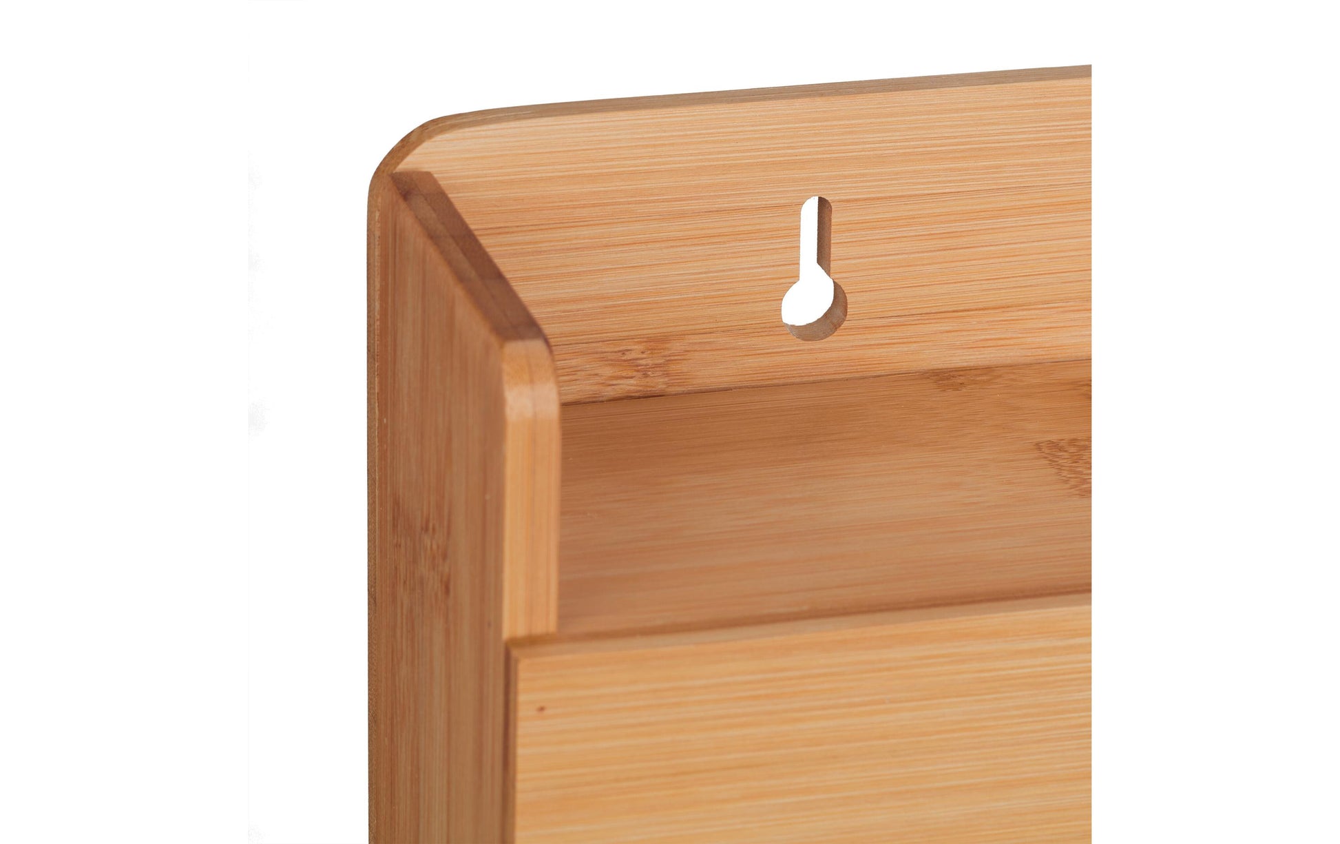 Relaxdays Küchenrollenhalter Bambus/Edelstahl, 39,5 × 11 × 31 cm, wandmontiert